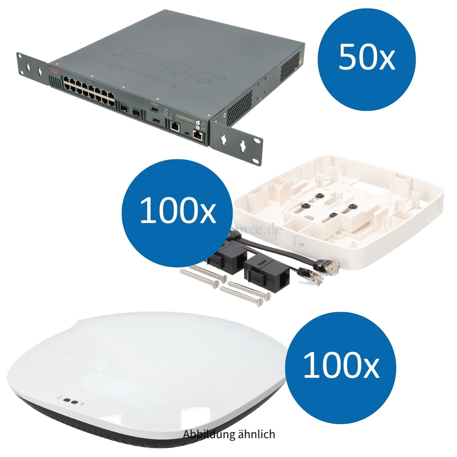 HPE Aruba MEGA WLAN BUNDLE mit 50x 7010 Controller und 100x Access Point AP-315 inkl. Wandhalterung