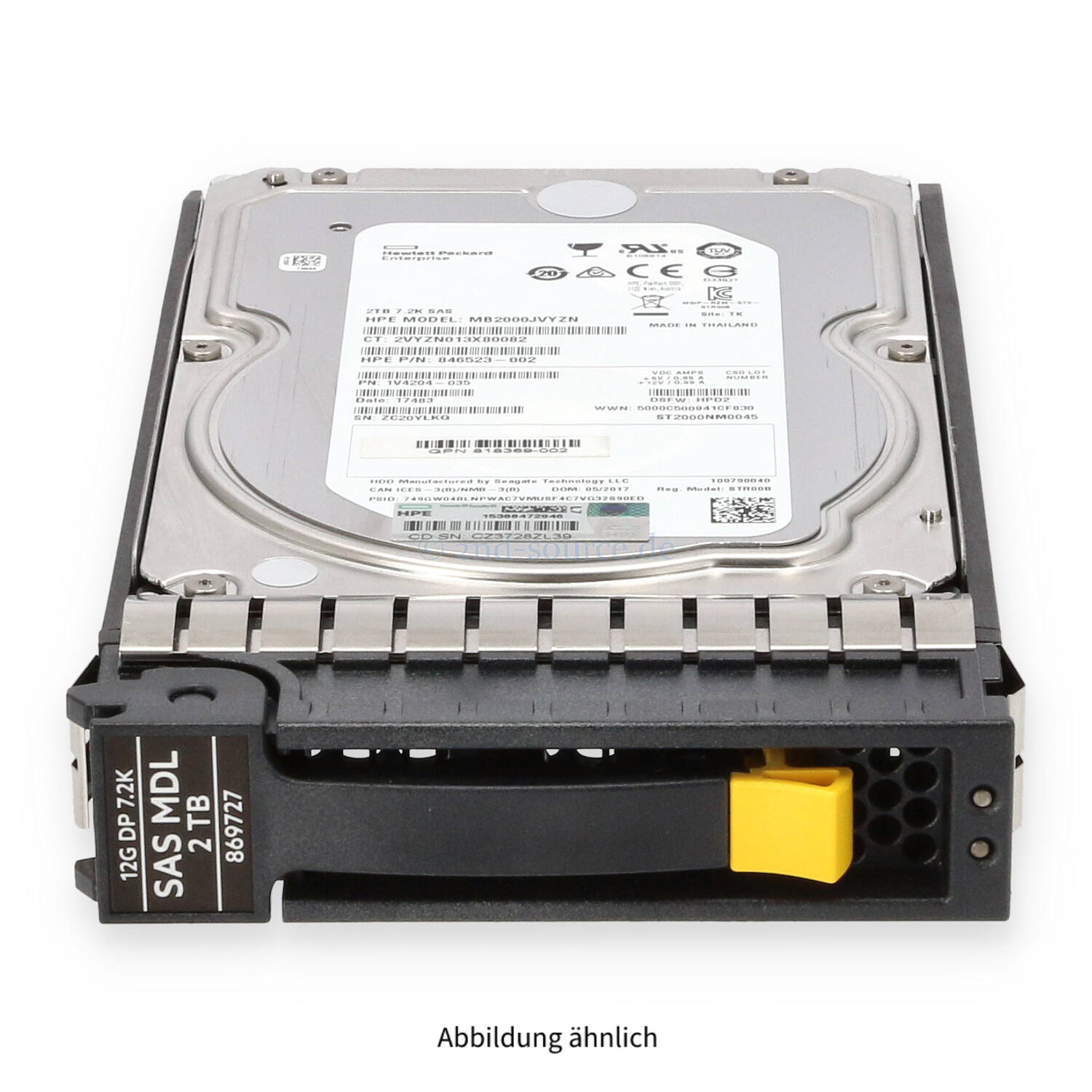 HPE 2TB 7.2k SAS 12G LFF HotPlug HDD 869727-001