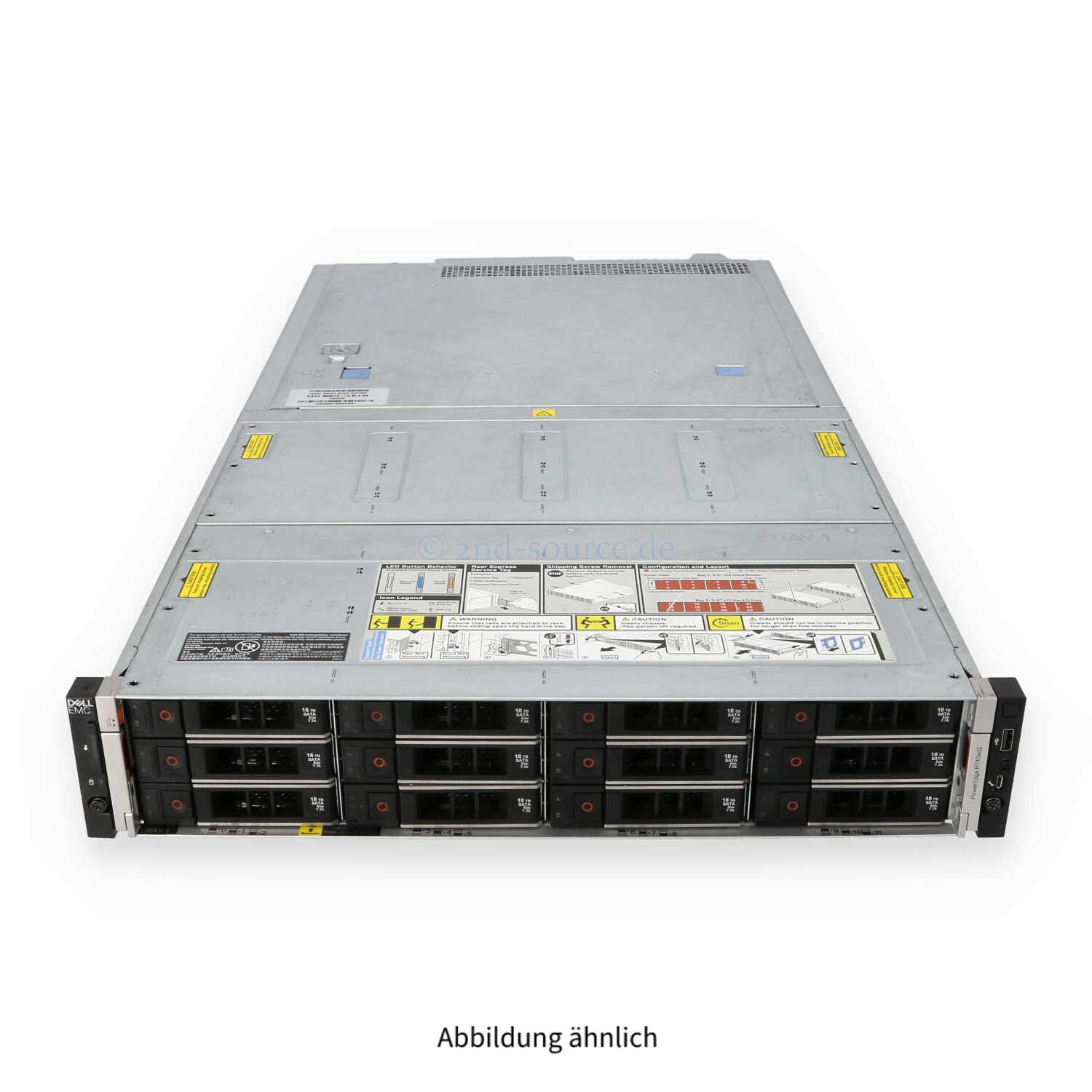 Dell R740xd2 2P Silver 4108 1.80GHz 8C 128GB H730p 432TB 7.2k SATA 6G HDD (24x 18TB) X540-T2 2x 1100W