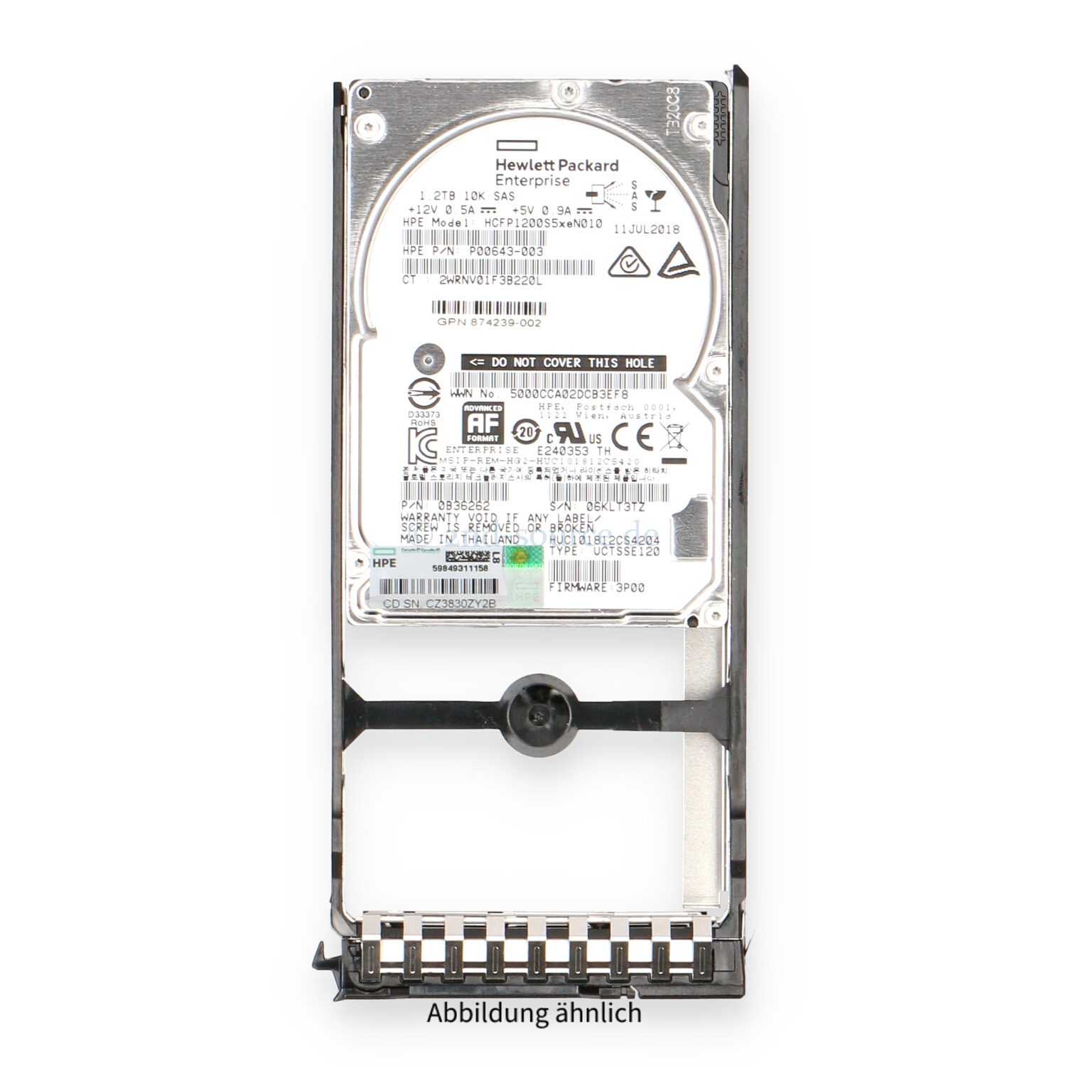 HPE 3PAR 1.2TB 10k SAS 12G SFF HotPlug HDD StoreServ 20000 J8S08A 840464-001