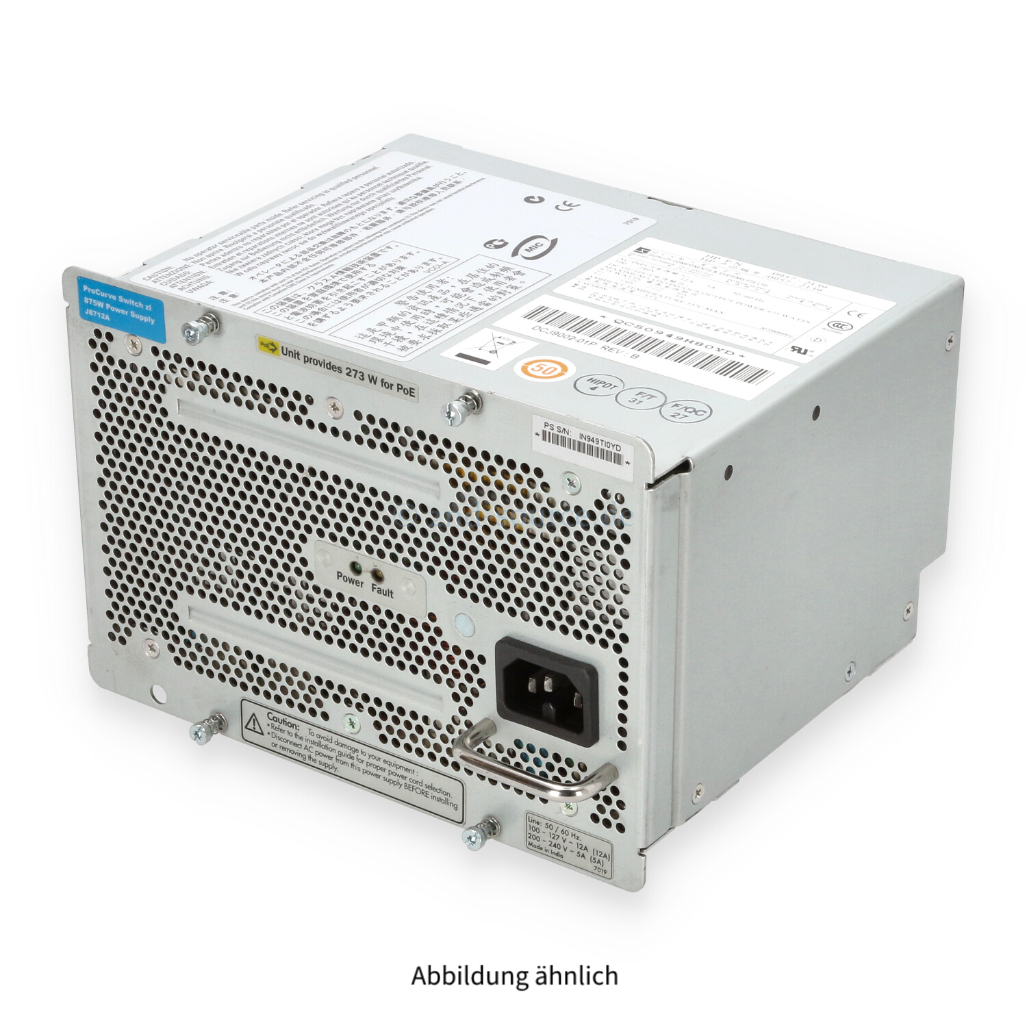 HPE ProCurve 875W PoE zl Power Supply J8712A