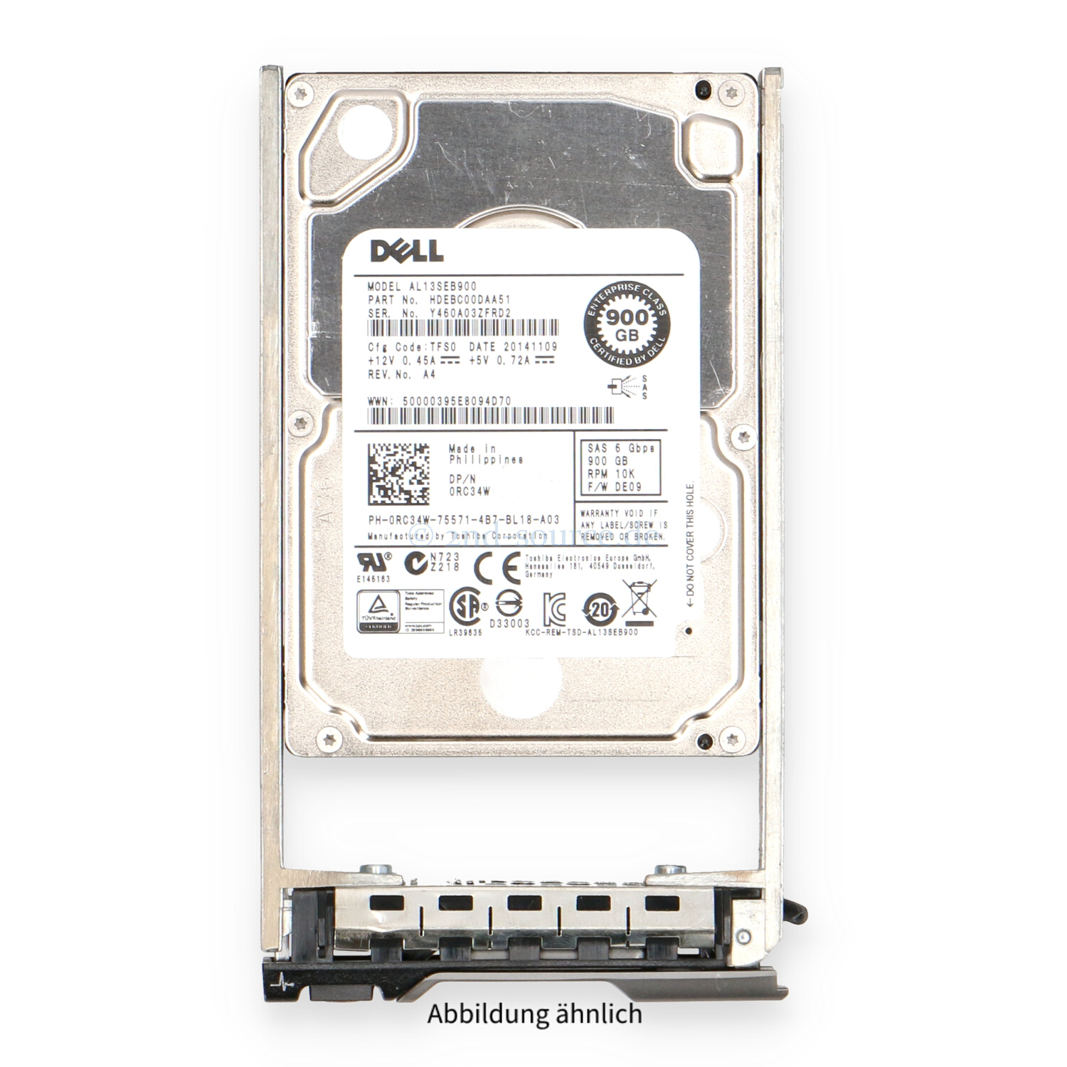 Dell 900GB 10k SAS 6G SFF HotPlug HDD RC34W 0RC34W
