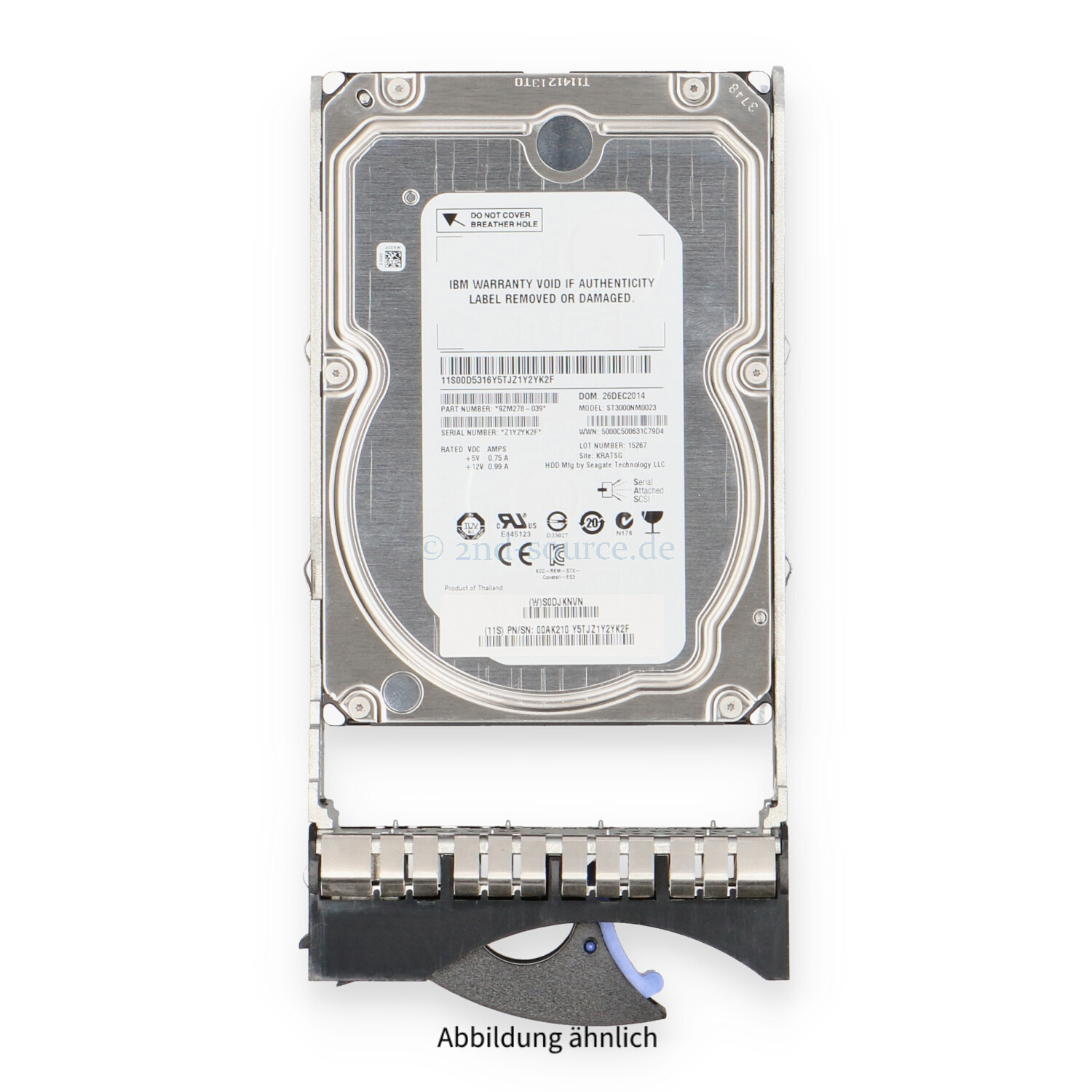 IBM 3TB 7.2k SAS 6G LFF HotPlug HDD V5000 00Y5779 00AK210