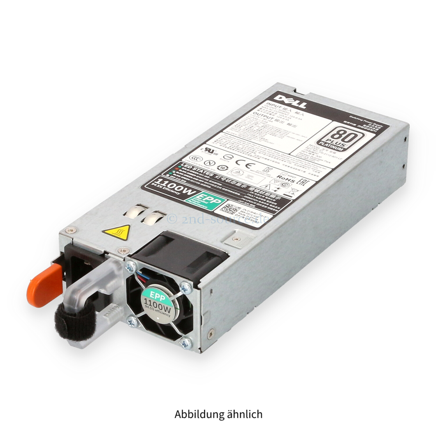 Dell 1100W 80 Plus Platinum HotPlug Power Supply Y3H8J 0Y3H8J