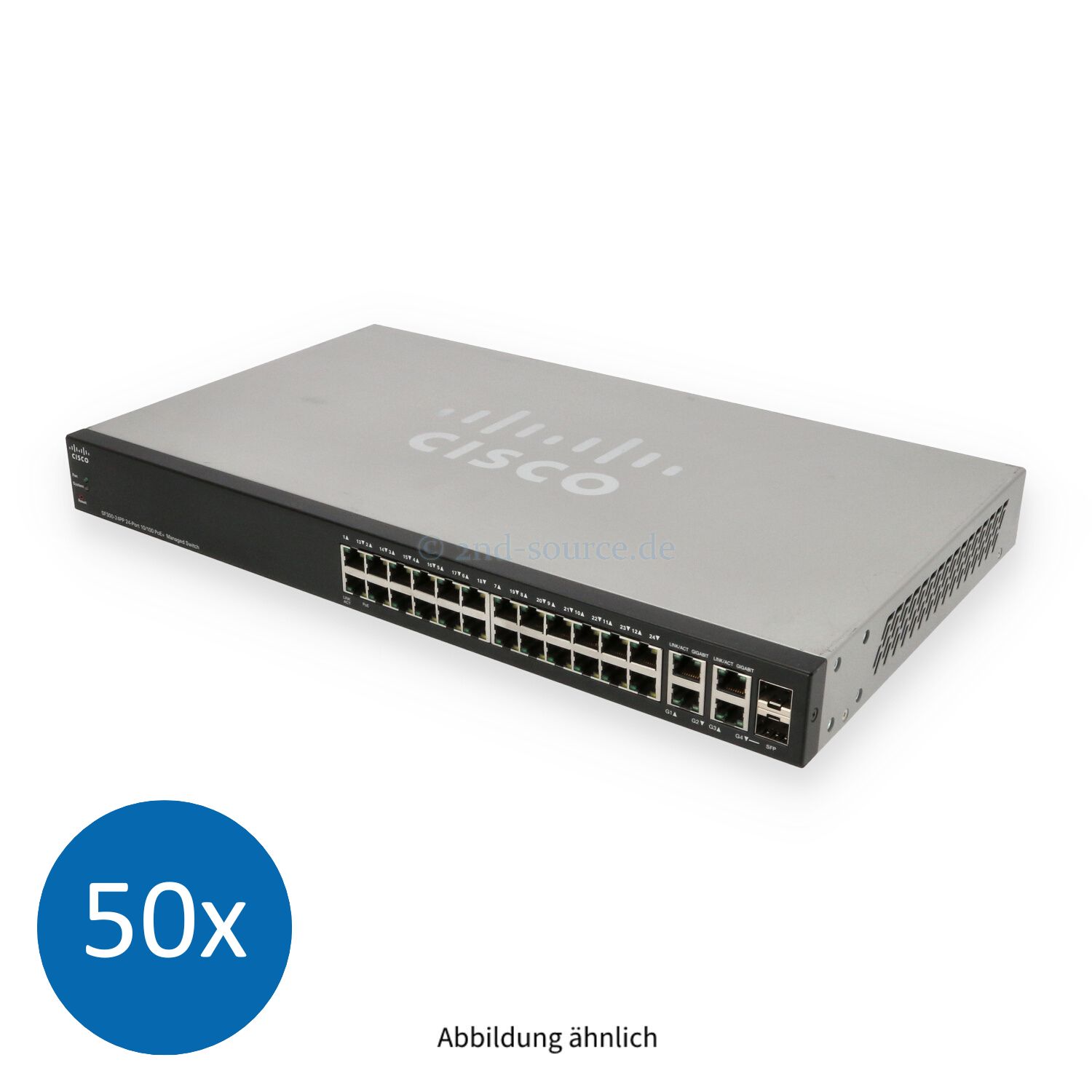 50x Cisco SF300-24PP 24x 10/100Base-T PoE+ 2x 1GbE 2x Shared SFP 1GbE Managed Switch SF300-24PP-K9