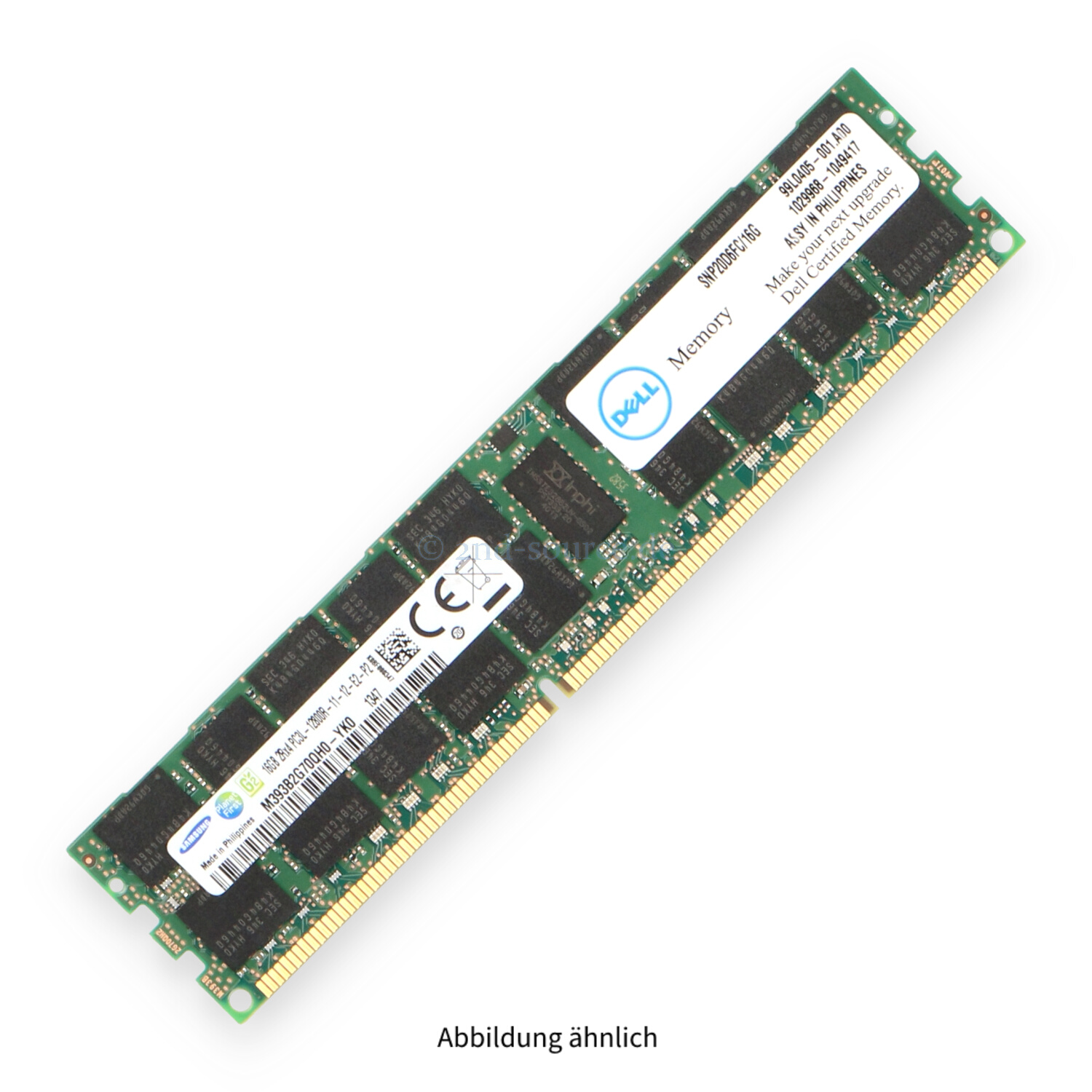 Dell 16GB PC3L-12800R DIMM Dual Rank x4 (DDR3-1600) Registered ECC A6994465 SNP20D6FC/16G