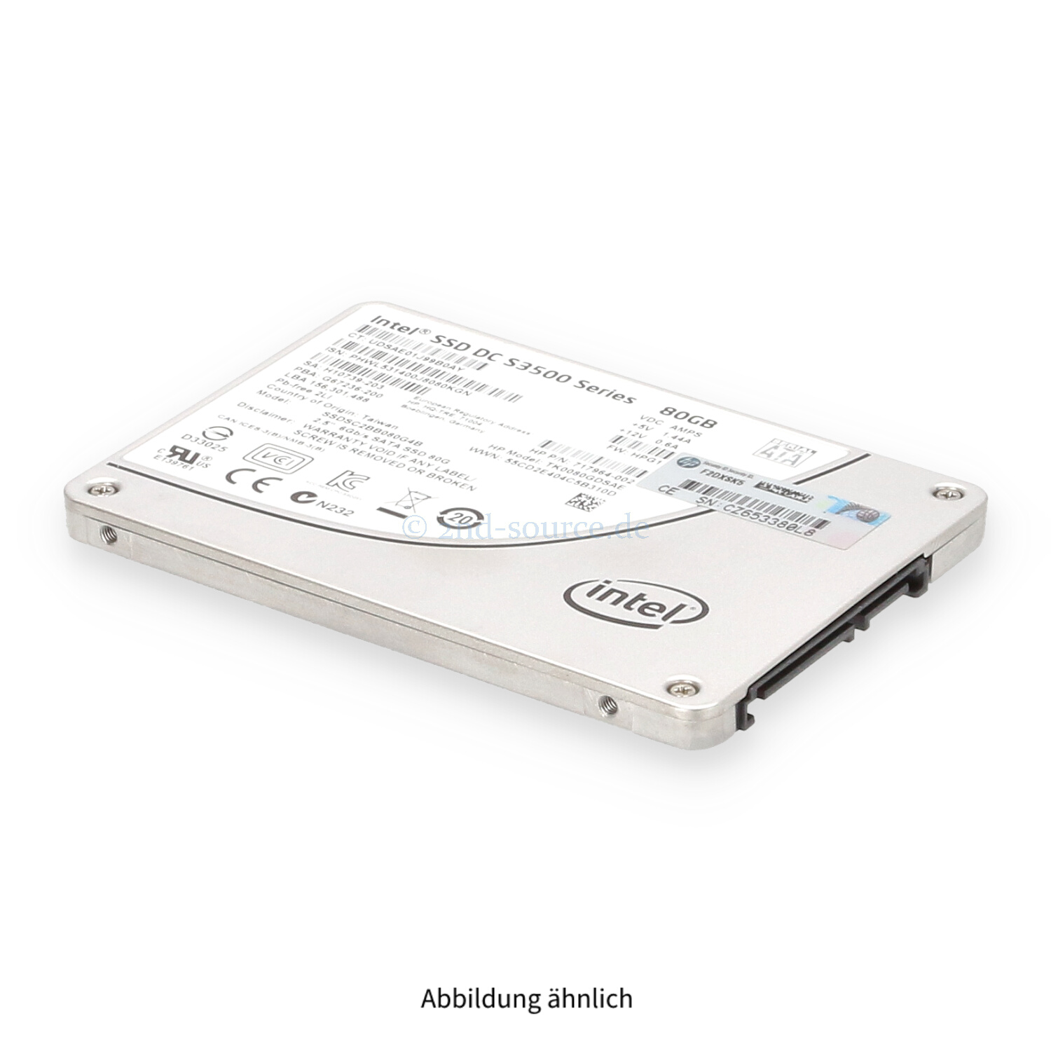 HPE 80GB SATA 6G SFF Value Endurance SSD 734562-001