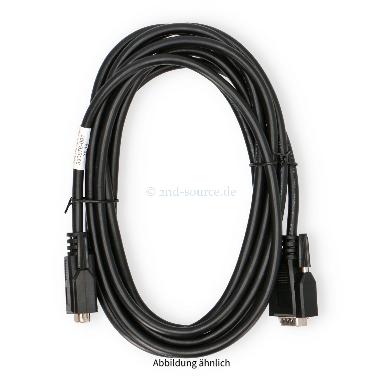 HPE 3.65m DB-9 Male to DB-9 Female Shielded Serial Cable 590976-001 580655-002