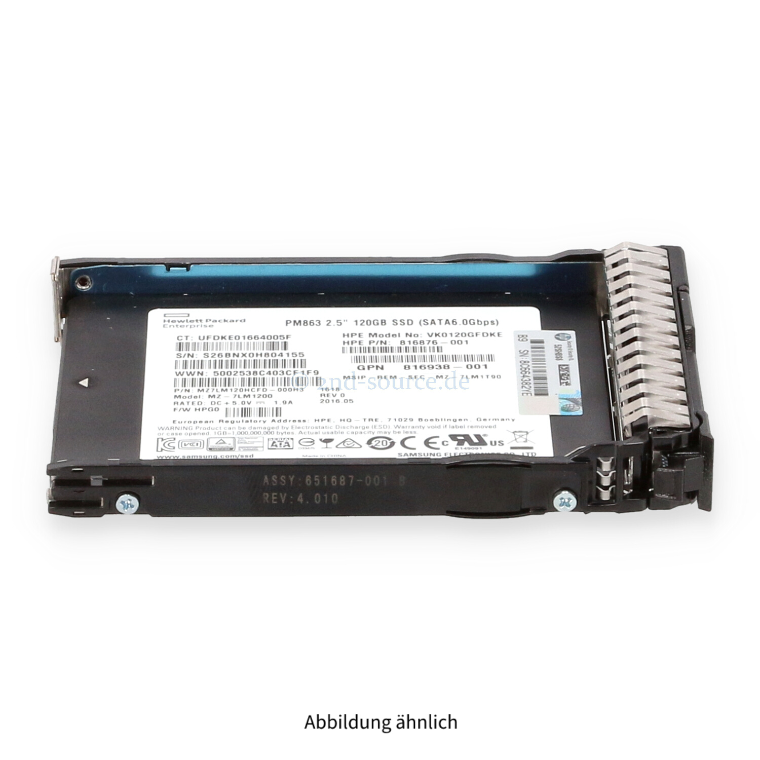 HPE 120GB SATA 6G SFF Read Intensive SC HotPlug SSD 816879-B21 817061-001