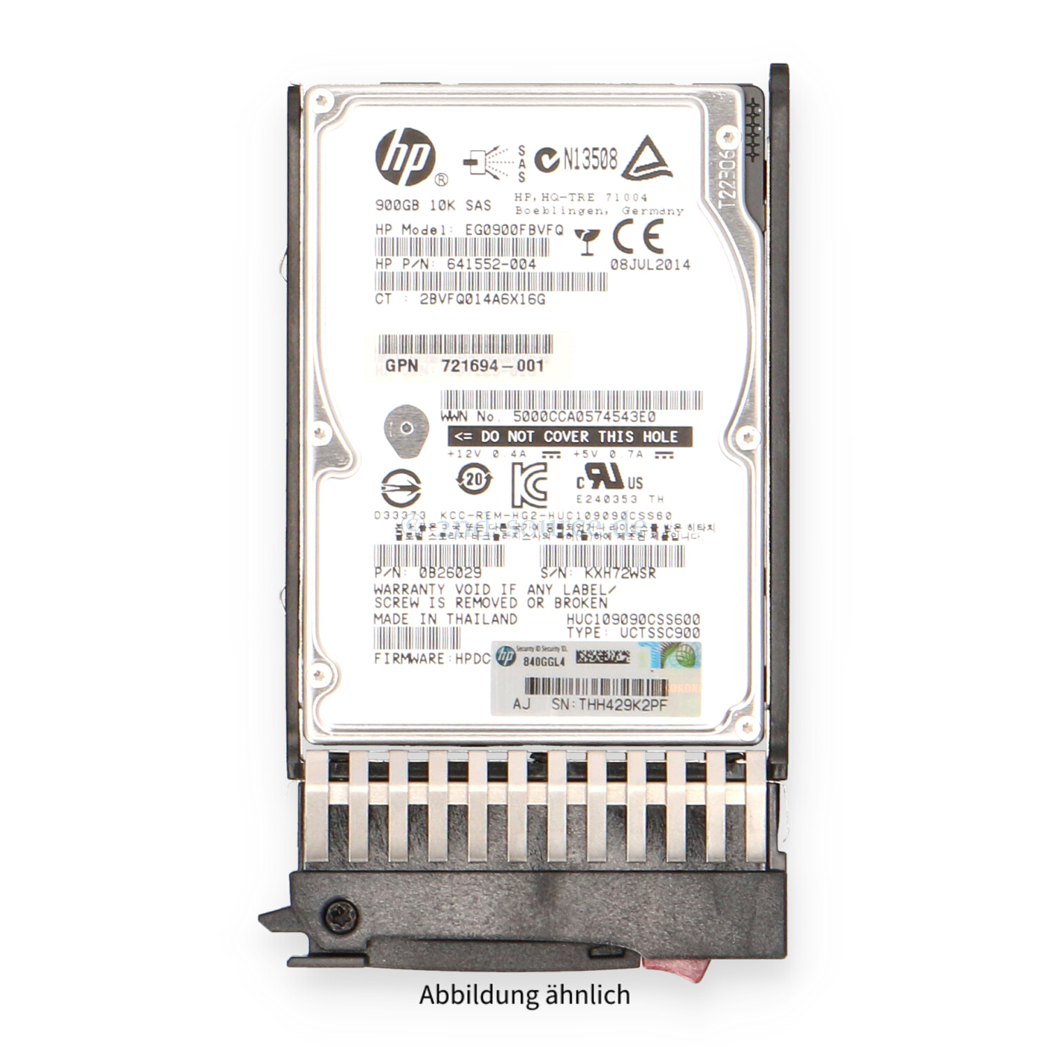 HPE 900GB 10k SAS 6G SFF HotPlug HDD D2700 721692-B21 721747-001