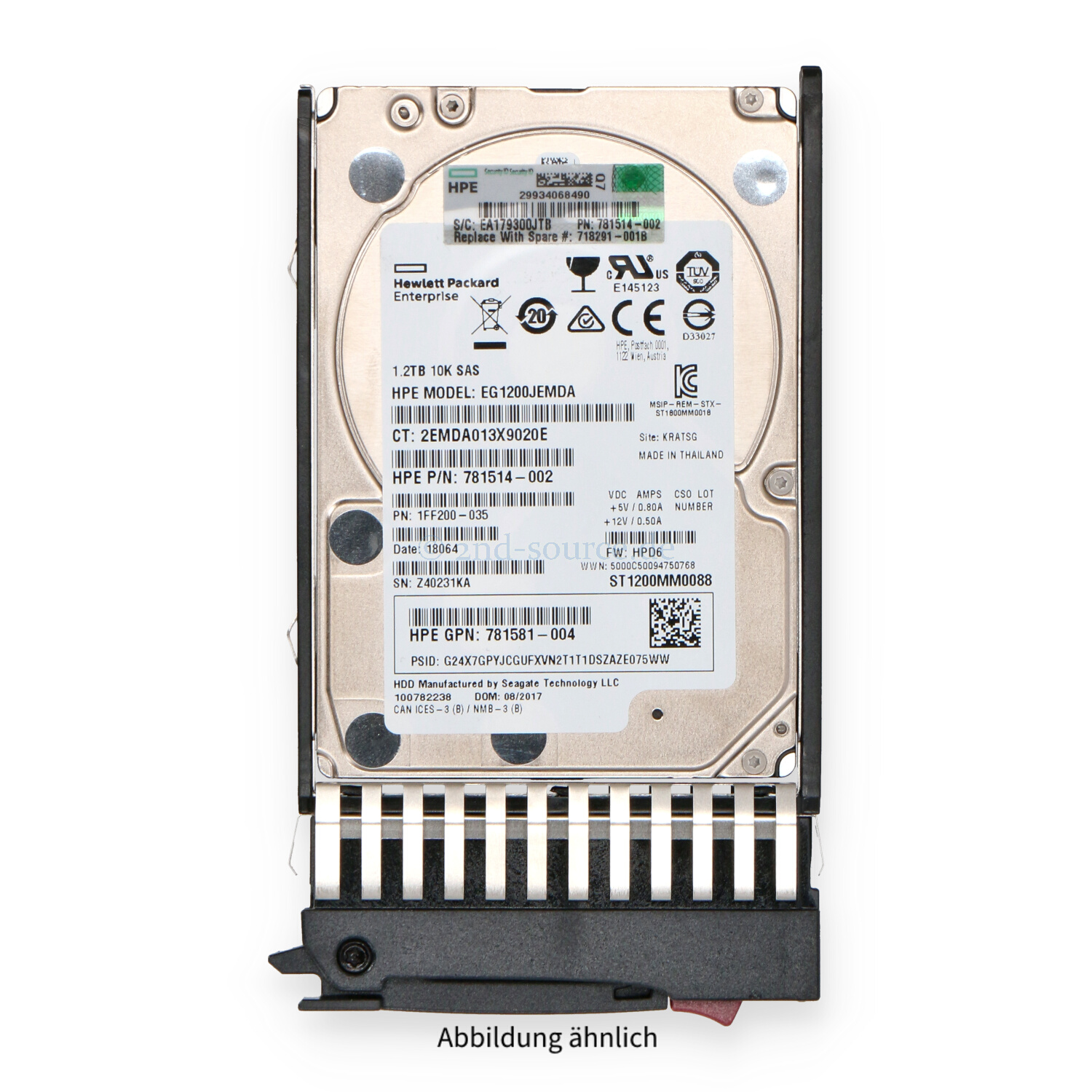HPE 1.2TB 10k SAS 6G SFF DP HotPlug HDD 718160-B21 718291-001