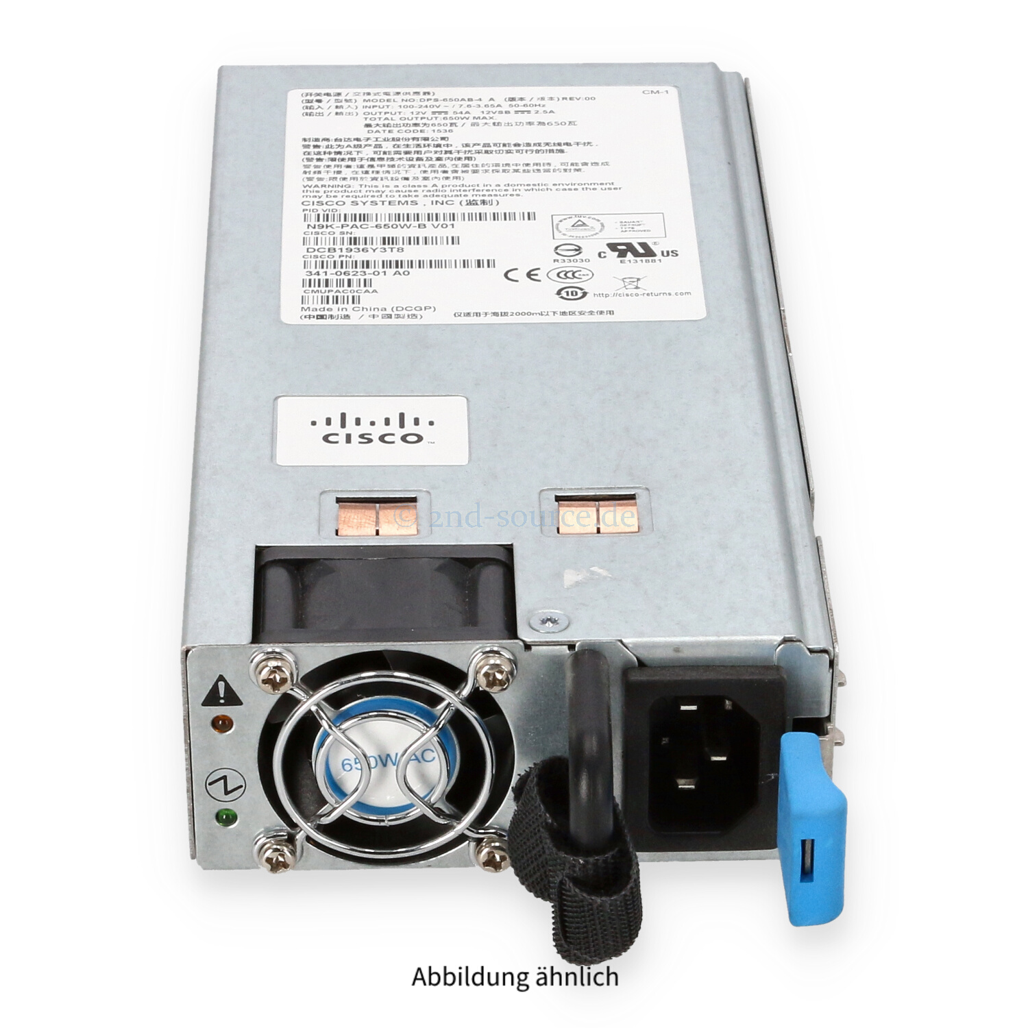 Cisco 650W HotPlug Power Supply Nexus 9300 N9K-PAC-650W-B