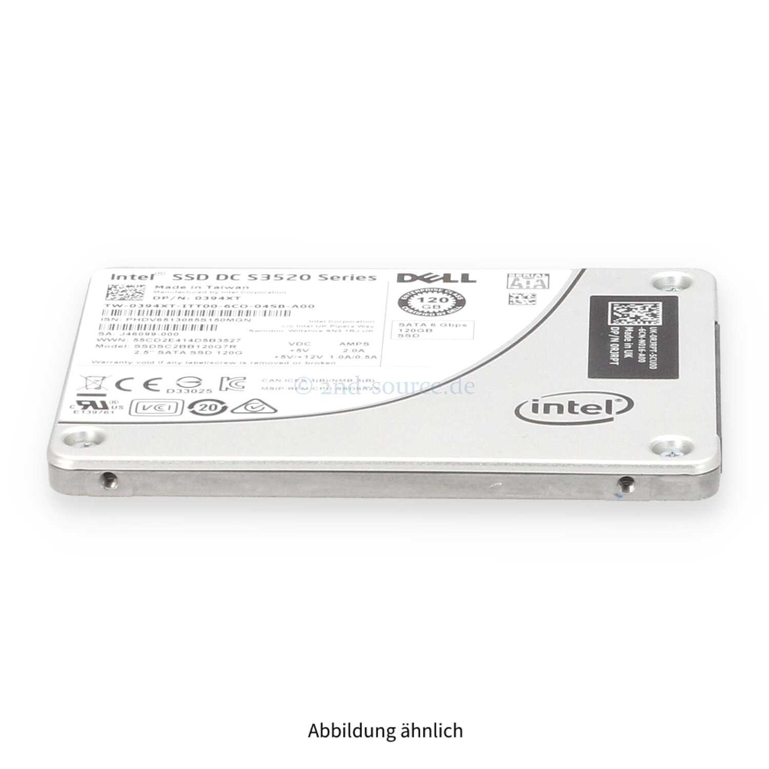 Dell 120GB SATA 6G SFF Read Intensive SSD 394XT 0394XT