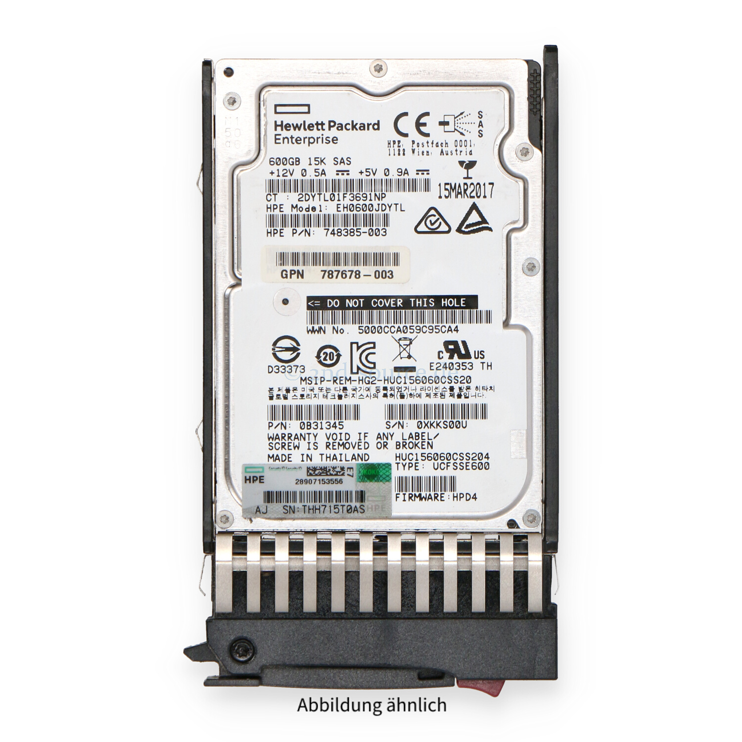 HPE 600GB 15k SAS 12G SFF DP HotPlug HDD MSA 2040 J9F42A 787642-001