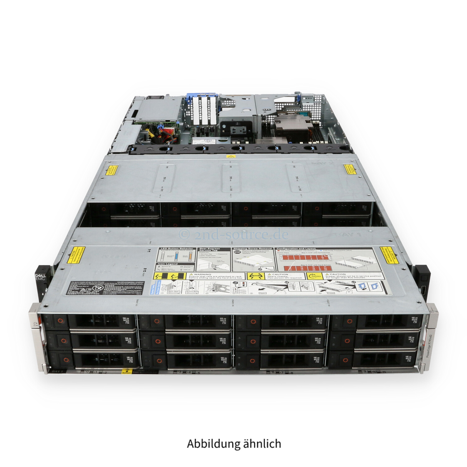 Dell R740xd2 2P Silver 4108 1.80GHz 8C 128GB H730p 432TB 7.2k SATA 6G HDD (24x 18TB) X540-T2 2x 1100W