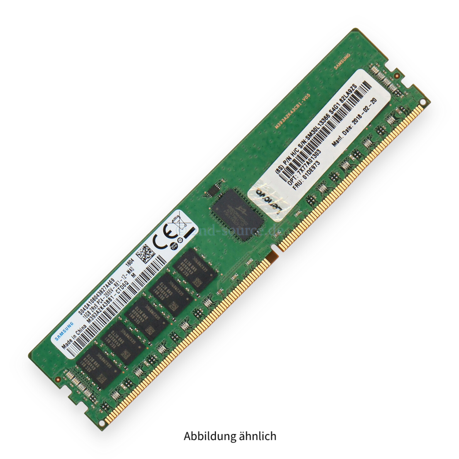 Lenovo 16GB PC4-21300V-R DIMM Dual Rank x8 (DDR4-2666) Registered ECC 7X77A01303 01DE973