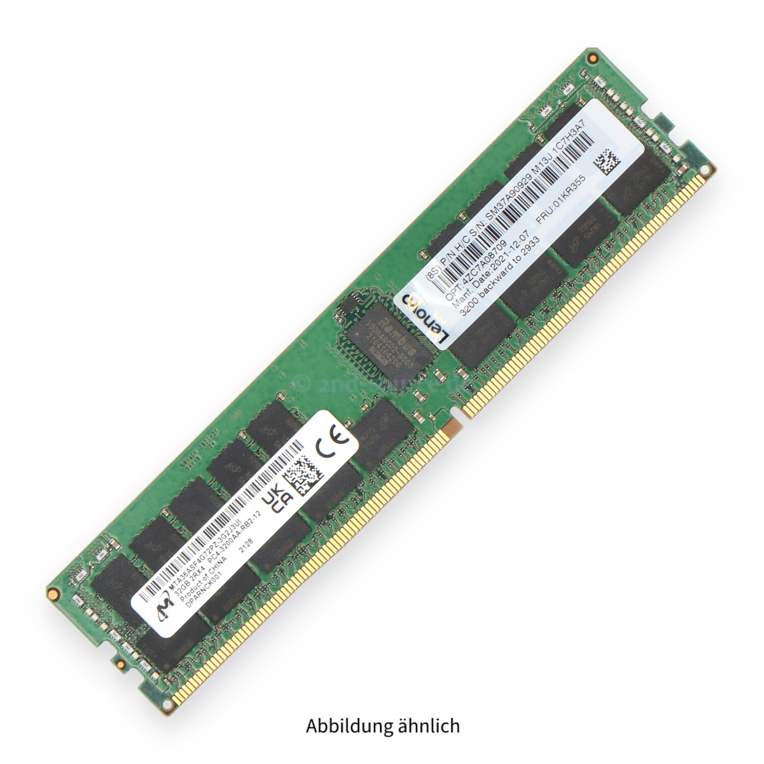 Lenovo 32GB PC4-23466AA-R Dual Rank x4 (DDR4-2933) Registered ECC 01KR355