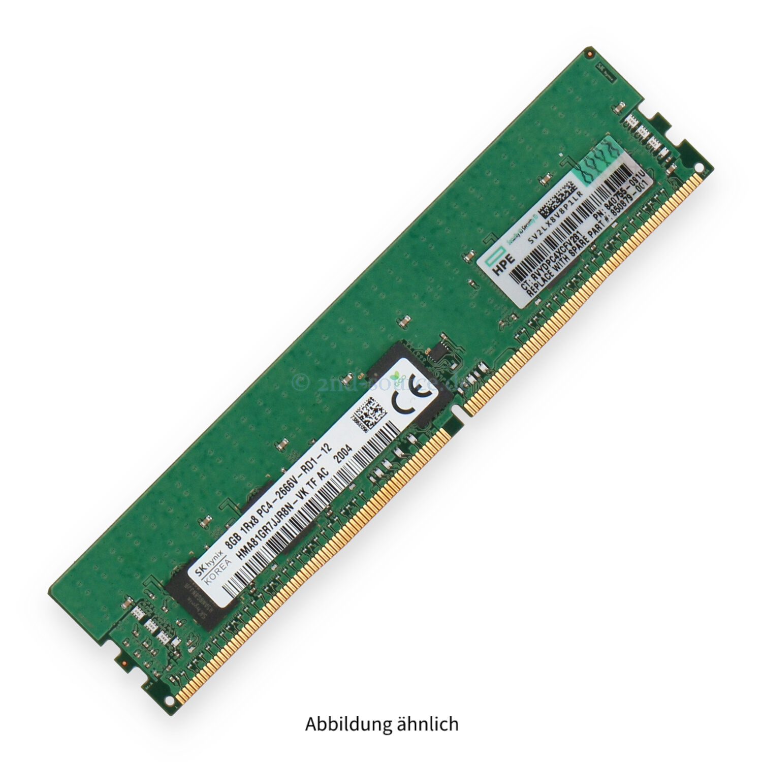 HPE 8GB PC4-21300V-R DIMM Single Rank x8 (DDR4-2666) Registered ECC 815097-B21 850879-001 840755-091