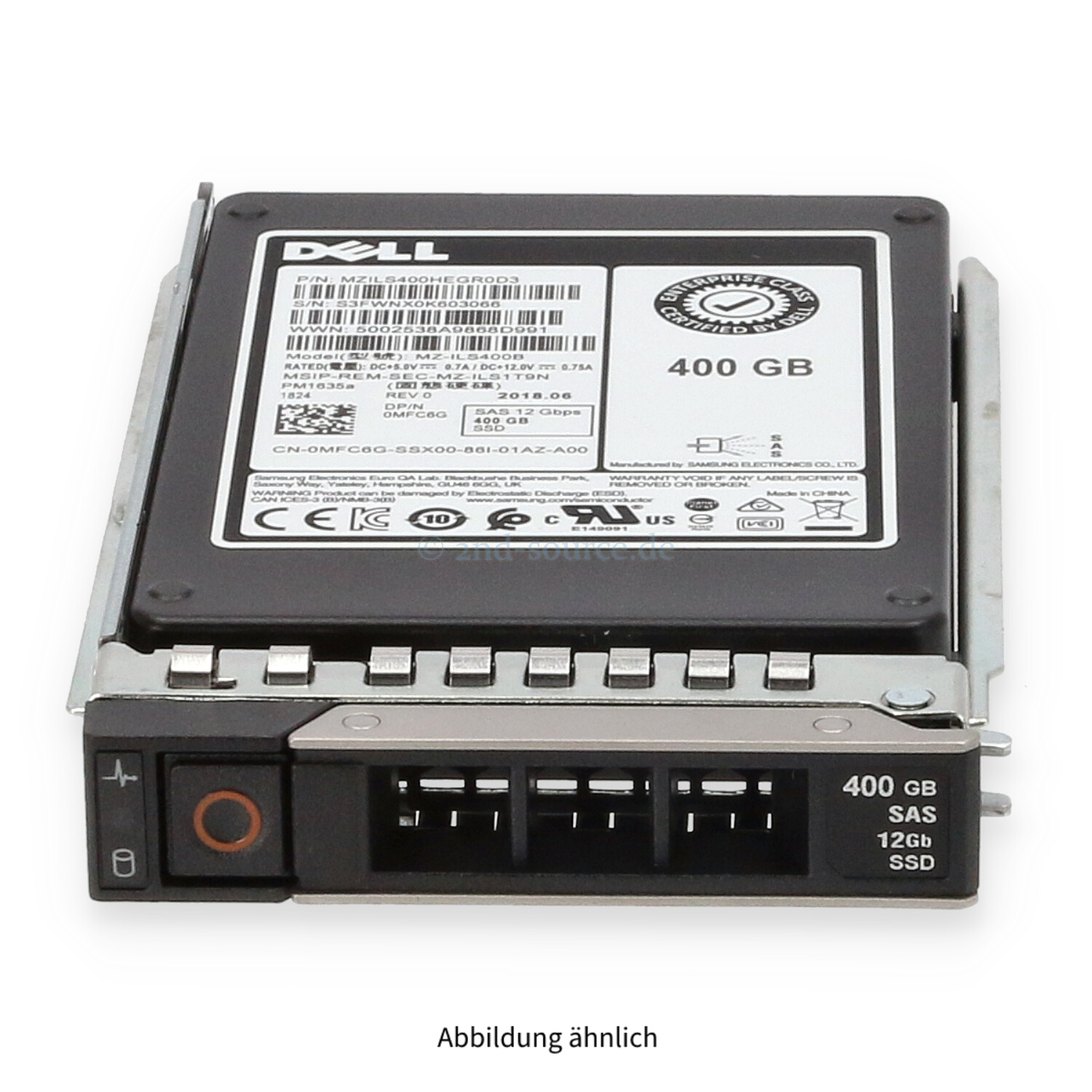 Dell 400GB SAS 12G SFF HotPlug SSD MFC6G 0MFC6G