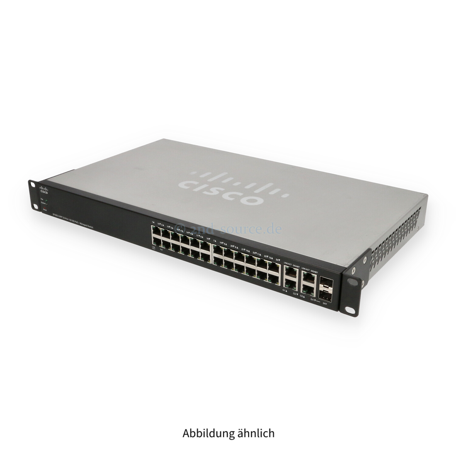 Cisco SF300-24PP 24x 10/100Base-T PoE+ 2x 1GbE 2x Shared SFP 1GbE Managed Switch SF300-24PP-K9