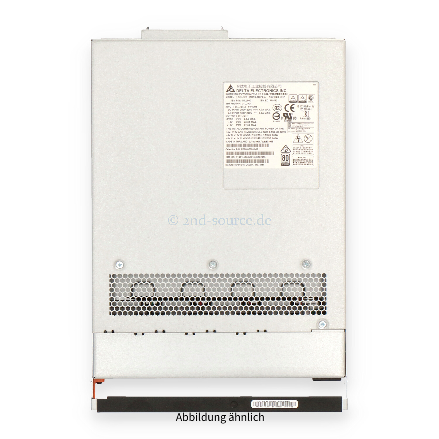 IBM 800W 80 Plus Platinum Power Supply V3700 V2 V5000 V2 01LJ901 IBM 800W 80 Plus Platinum Power Supply V3700 V2 V5000 V2 01LJ901