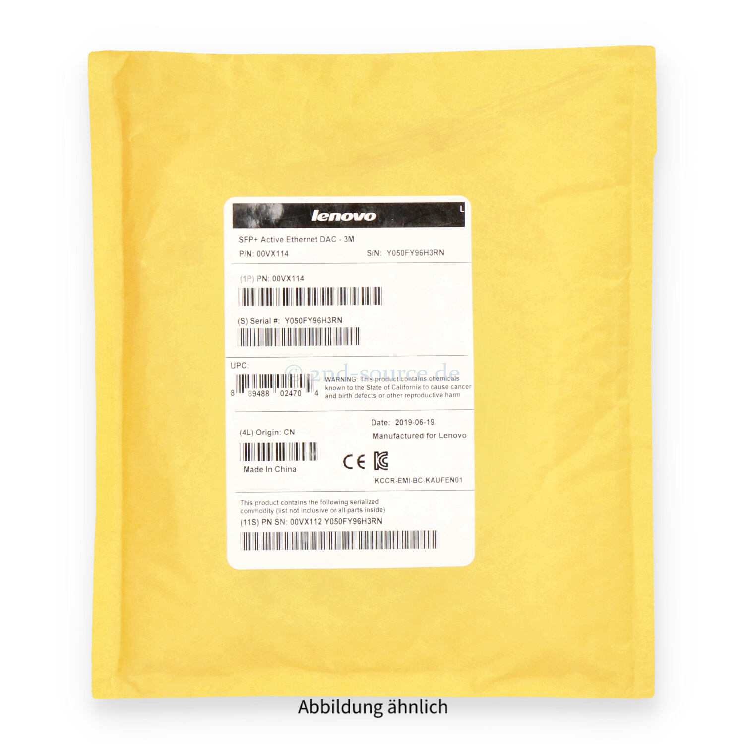 IBM Lenovo 3.0m SFP+ to SFP+ 10G Direct Attach Cable 00VX114 00VX113 00VX112
