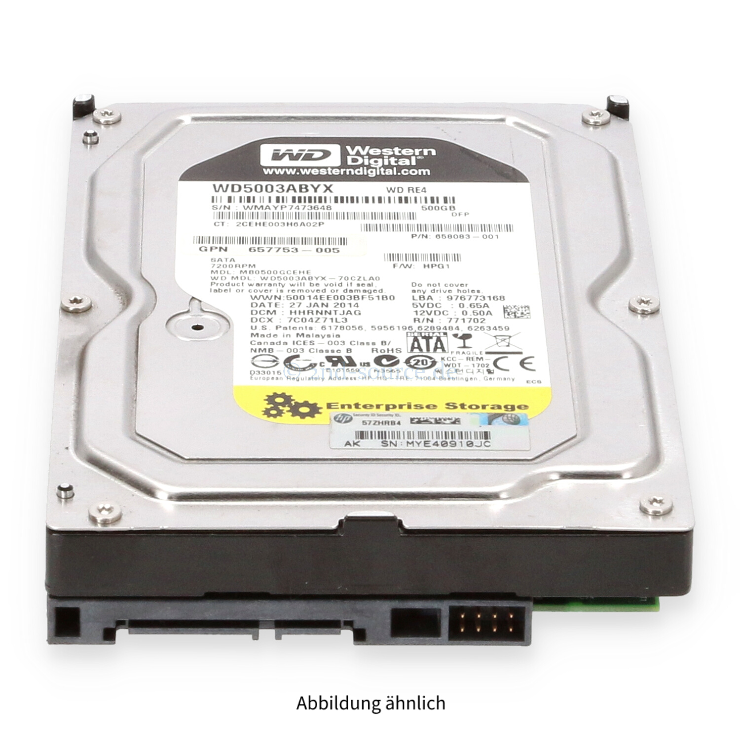 HPE 500GB 7.2k SATA 3G LFF HDD 658083-001
