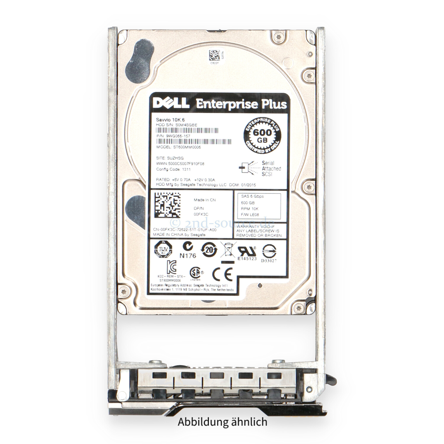 Dell EqualLogic 600GB 10k SAS 6G SFF HotPlug HDD PS4100 PS6100 PS6500 0FK3C 00FK3C