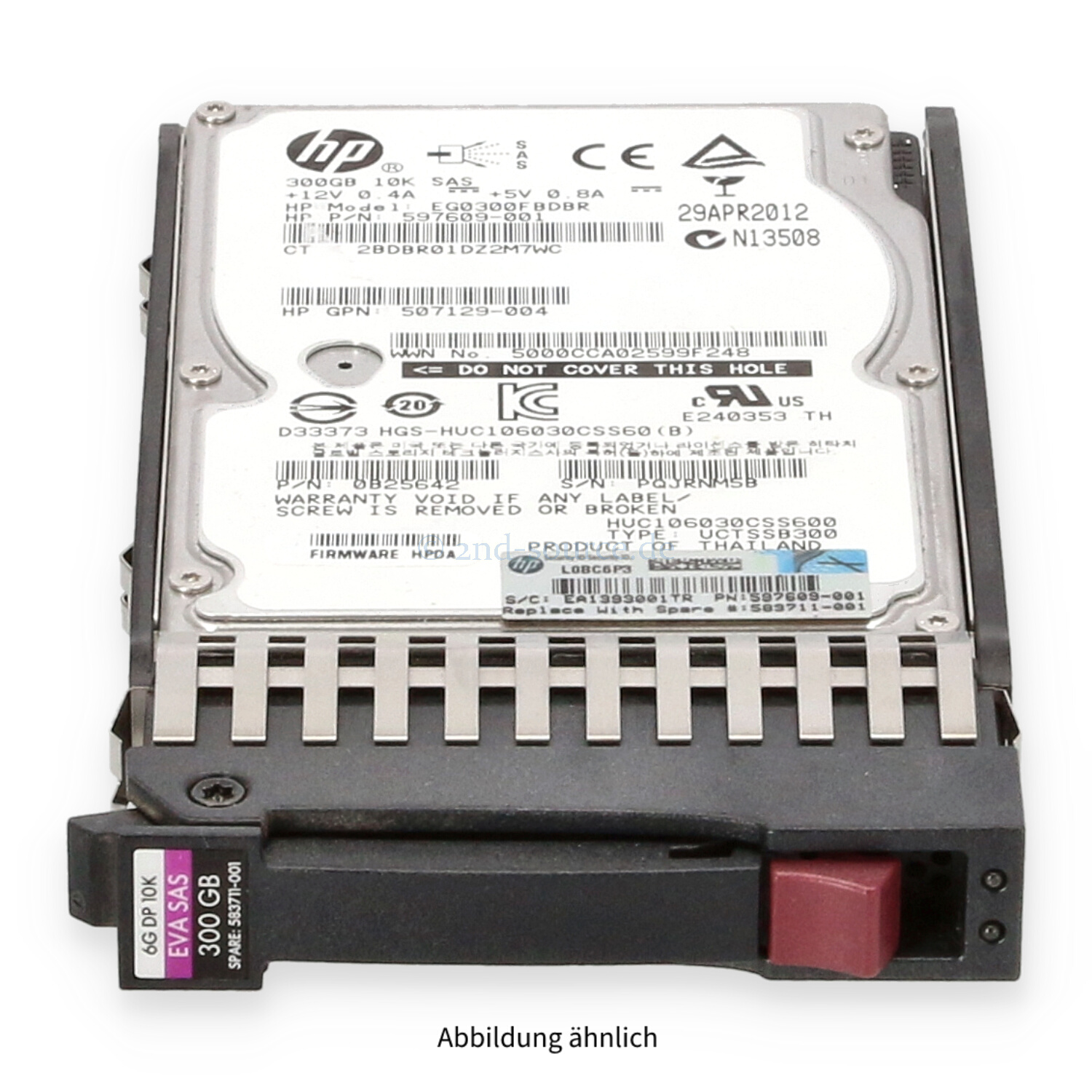 HPE EVA 300GB 10k SAS 6G SFF DP HotPlug HDD P6300 M6625 AP875A 583711-001