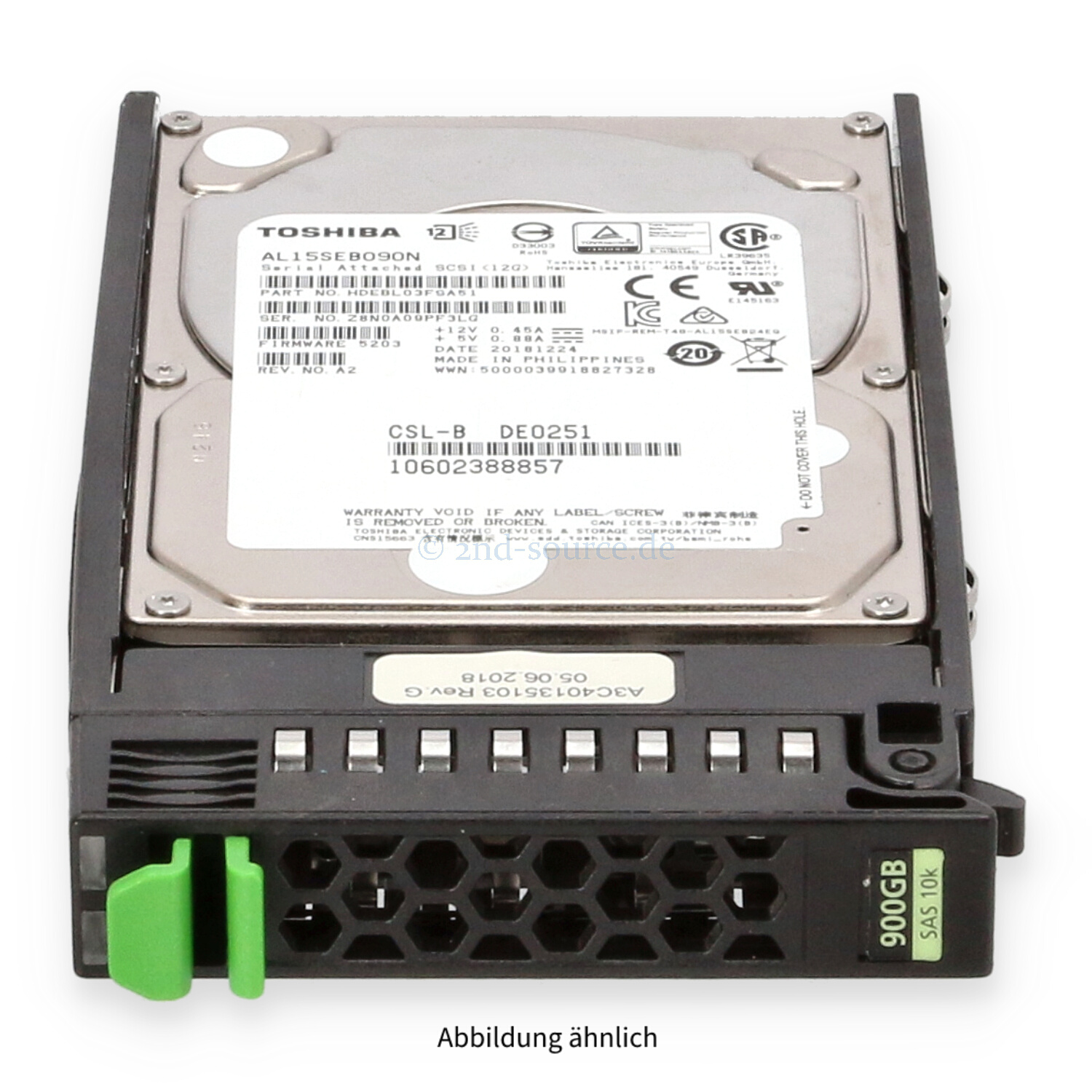 Fujitsu 900GB 10k SAS 12G SFF HotPlug HDD 10602388857 S26461-F5550-L190 38062890