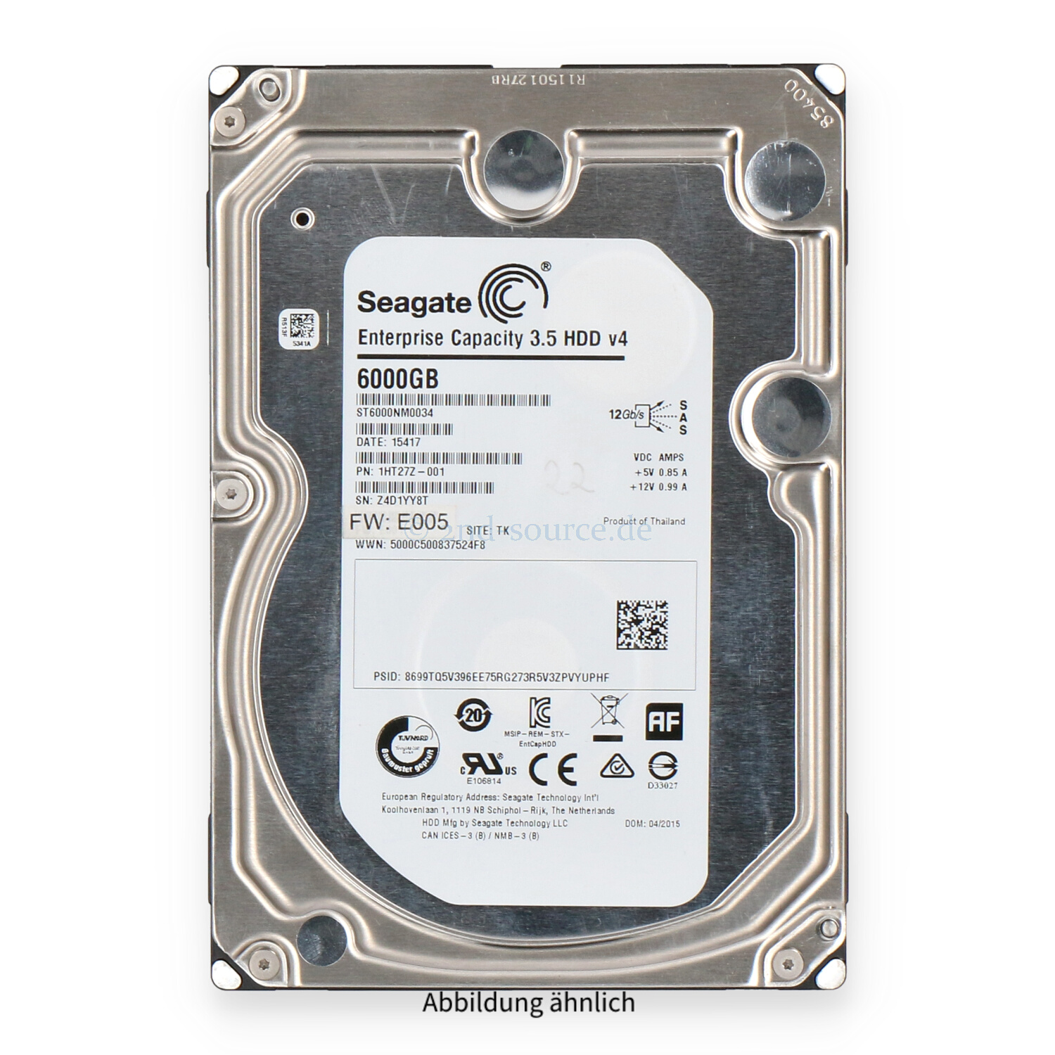 Seagate 6TB 7.2k SAS 12G LFF HDD ST6000NM0034 Seagate 6TB 7.2k SAS 12G LFF HDD ST6000NM0034