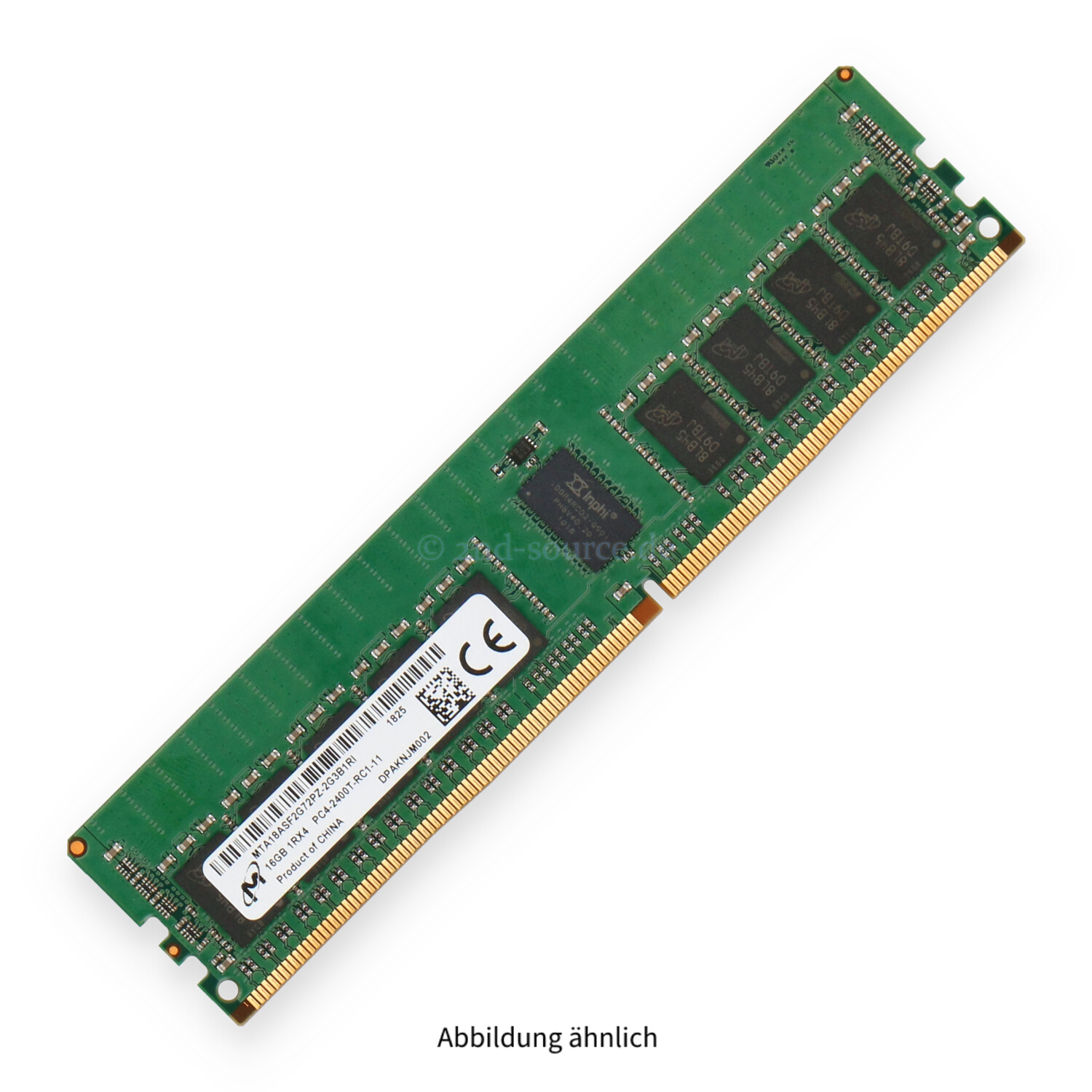Micron 16GB PC4-19200T-R DIMM Single Rank x4 (DDR4-2400) Registered ECC MTA18ASF2G72PZ-2G3B1