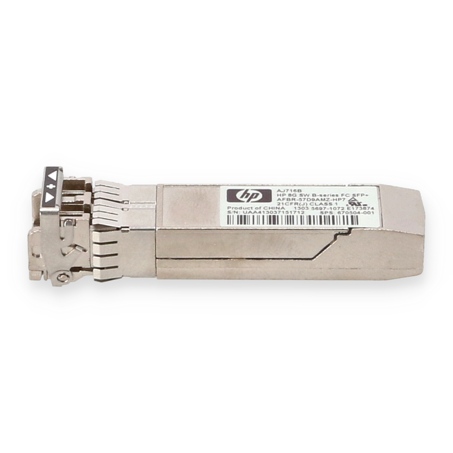 HPE 8GB Shortwave FC SFP+ Transceiver GBIC AJ716B 670504-001