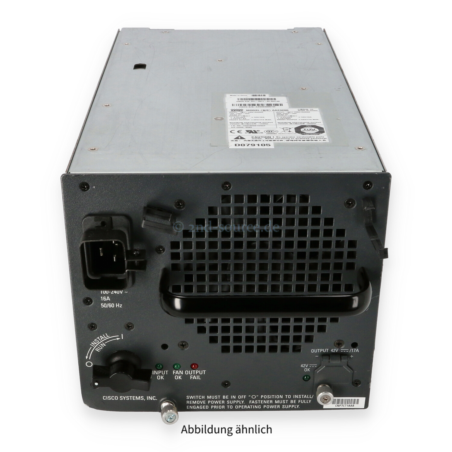 Cisco Astec 3000W AC Power Supply Catalyst 6500 341-0077-04 CNP7CT1AAB Cisco Astec 3000W AC Power Supply Catalyst 6500 341-0077-04 CNP7CT1AAB