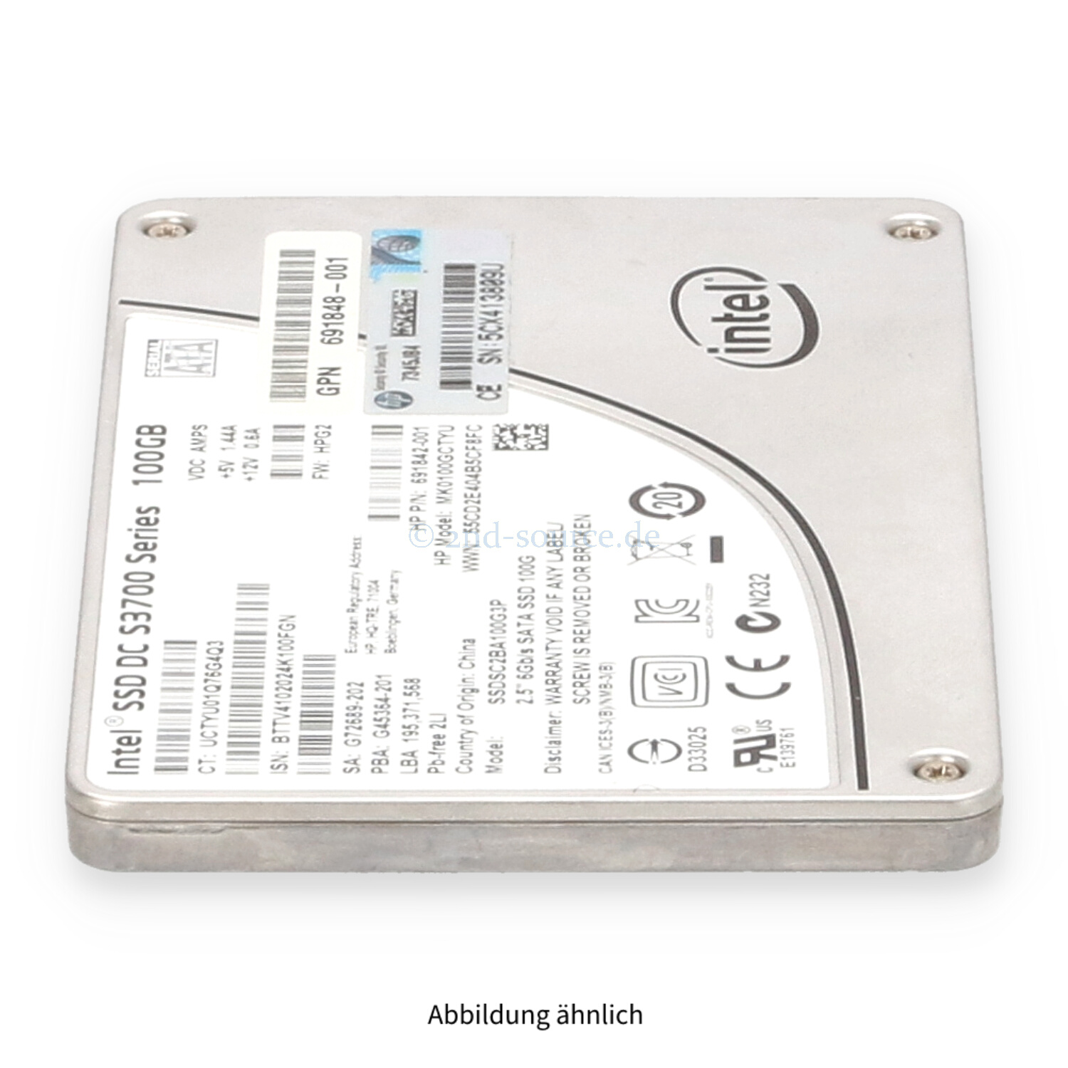 HPE 100GB SATA 6G SFF Mainstream Endurance SSD 692164-001