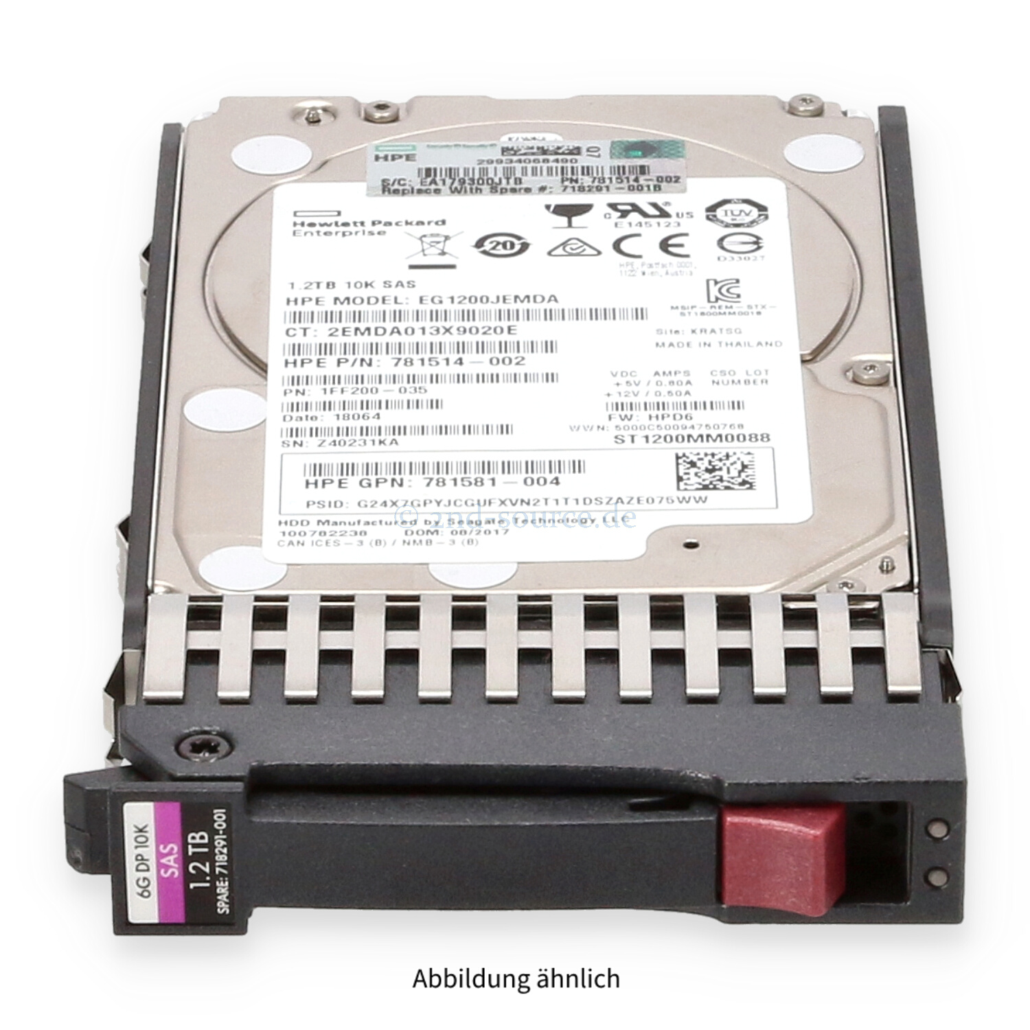 HPE 1.2TB 10k SAS 6G SFF DP HotPlug HDD 718160-B21 718291-001