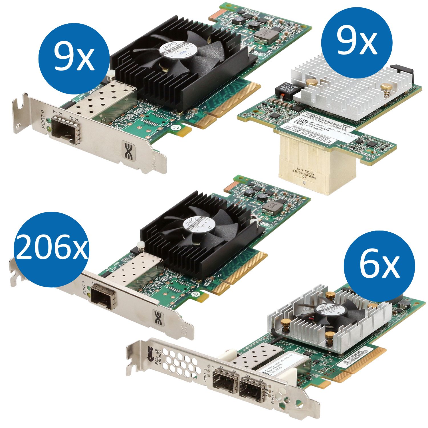 Dell Hardware-Deal aus 217x QLE26xx, 12x PLe16000 und 9x QME2662 Fibre Channel HBAs