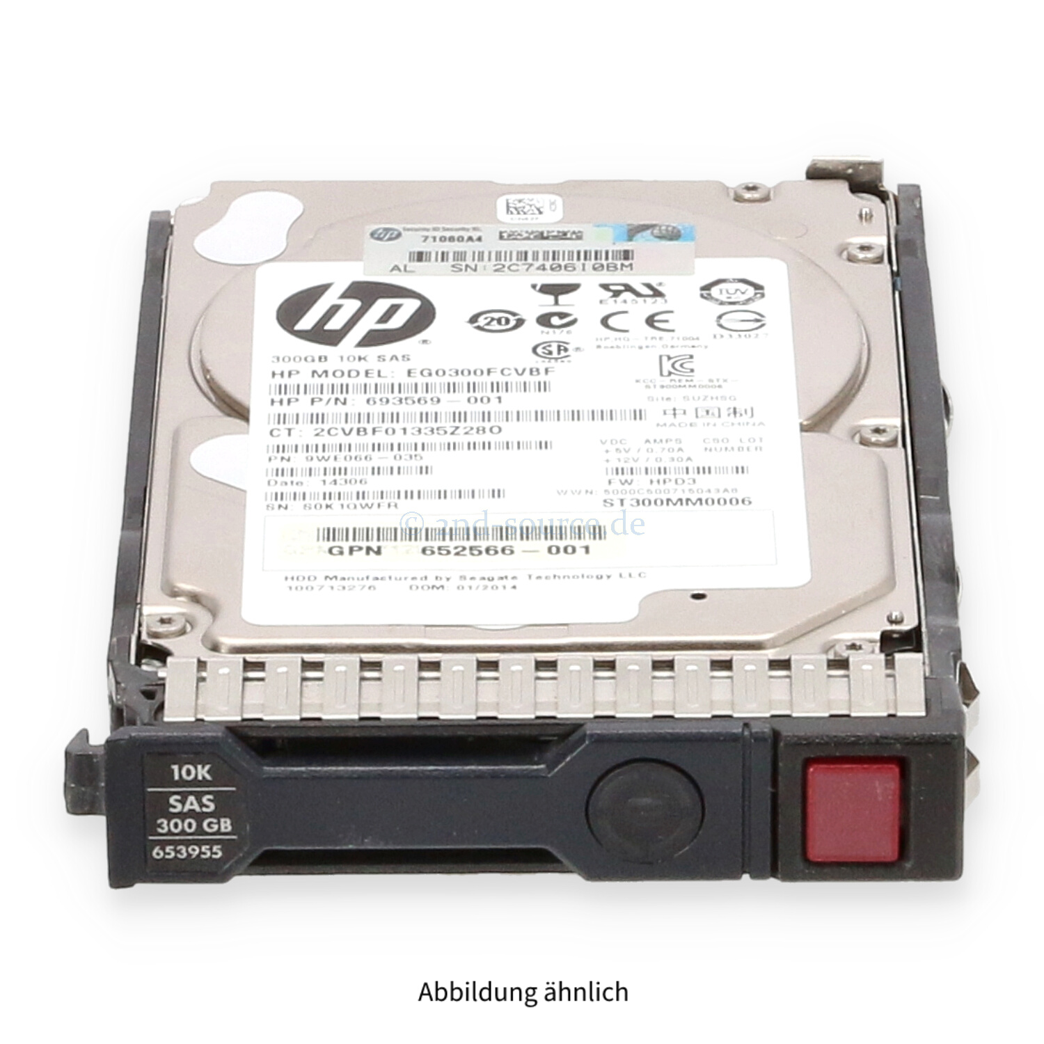 HPE 300GB 10k SAS 6G SFF SC HotPlug HDD 652564-B21 653955-001