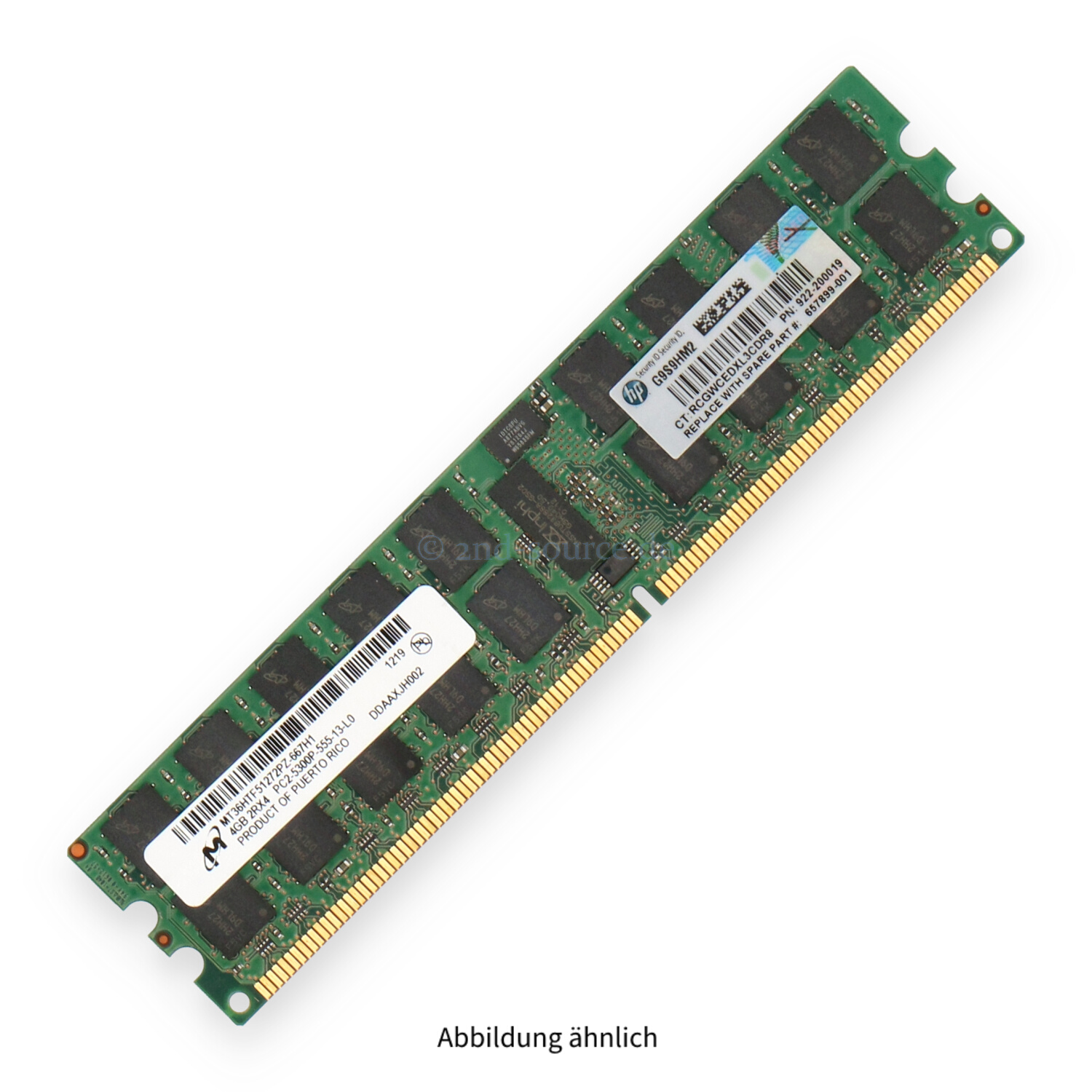 HPE 4GB Cache PC2-5300P Dual Rank DIMM (DDR2-667) ECC 657899-001