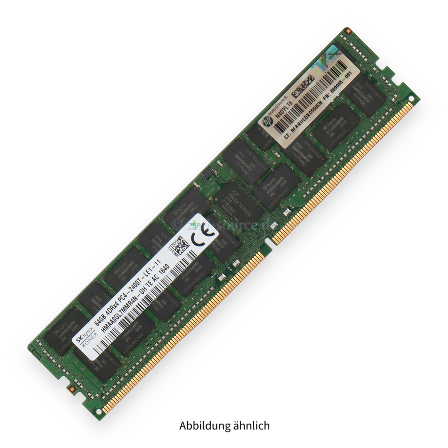 HPE 64GB PC4-19200T-L DIMM Quad Rank x4 (DDR4-2400) Registered ECC 805358-B21 819413-001 809085-091