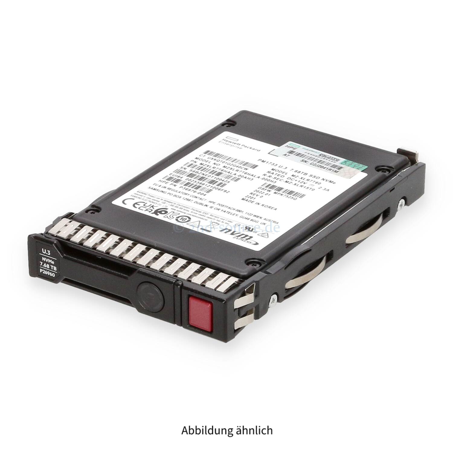 HPE 7.68TB NVMe x4 U.3 SFF Read Intensive High Performance SC HotPlug SSD P26104-B21 P26960-001