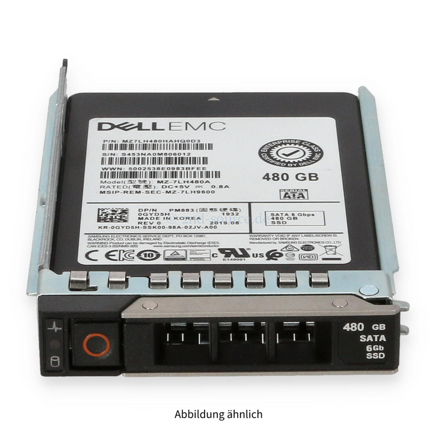 Dell 480GB SATA 6G SFF Read Intensive HotPlug SSD GYD5H 0GYD5H