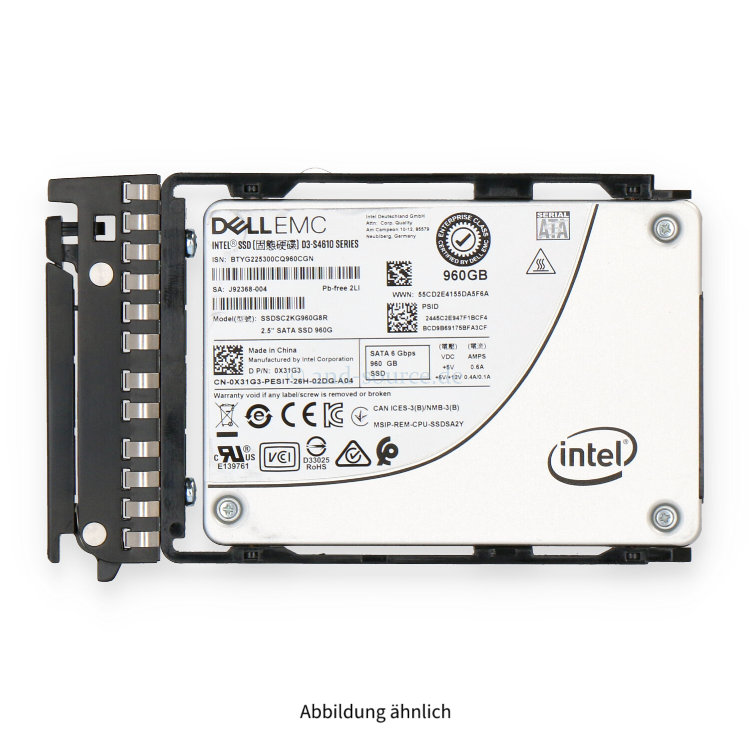 Dell 960GB SATA 6G SFF Mixed Use HotPlug SSD X31G3 0X31G3