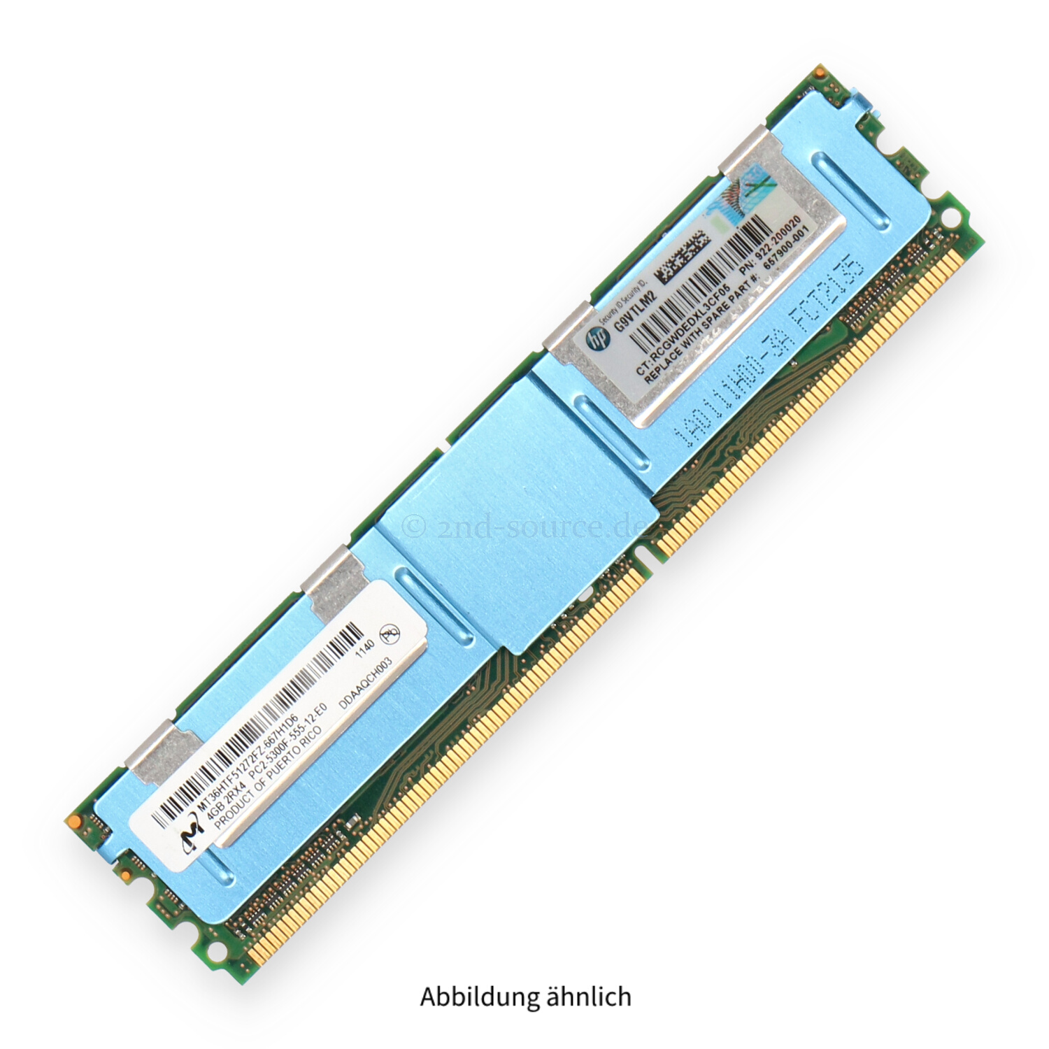 HPE 4GB Cache PC2-5300F Dual Rank DIMM (DDR2-667) ECC 657900-001