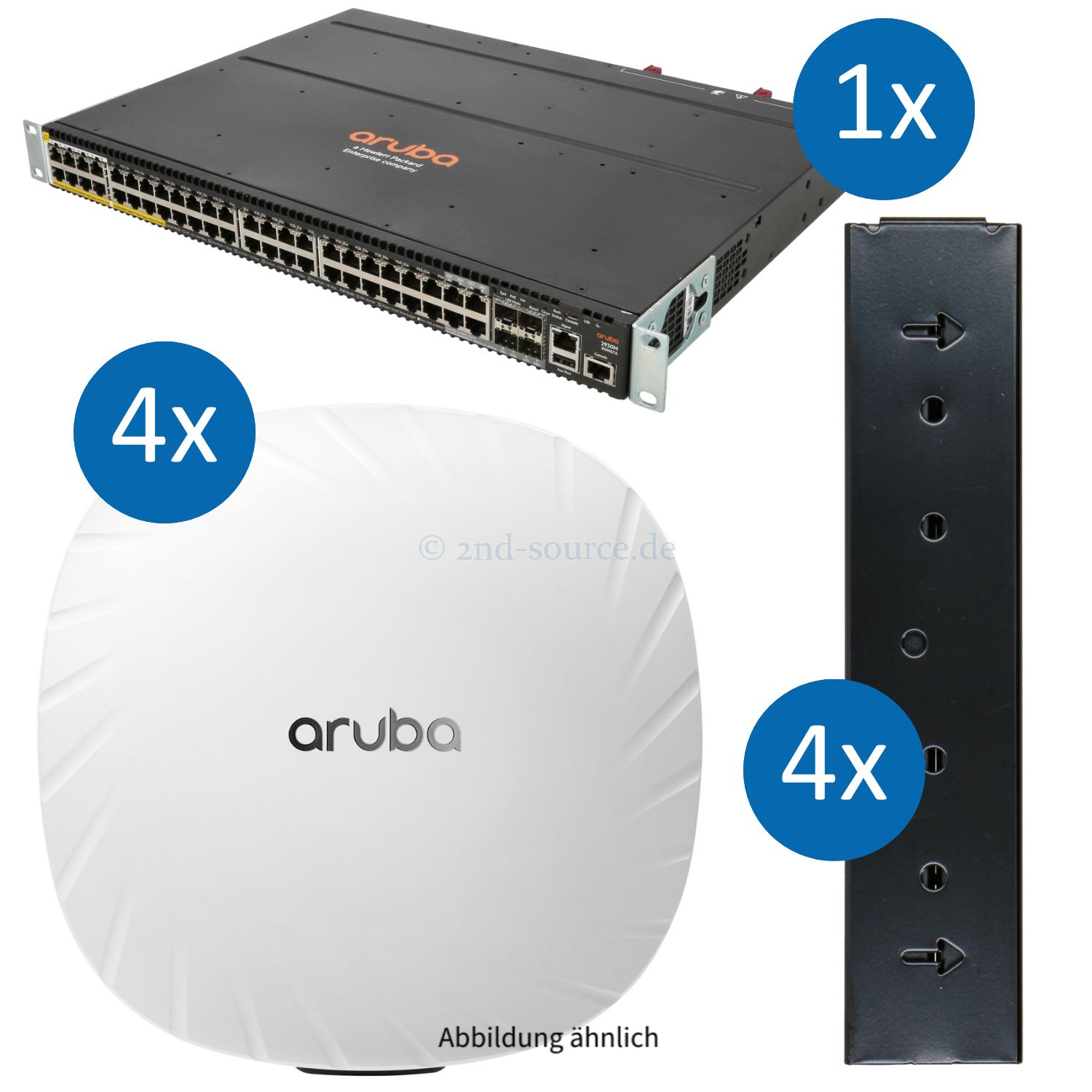 HPE Aruba Set mit 2930M Smart Rate Switch, 4x AP-55 Access Point inkl. Wandhalterung R0M67A JZ356A R3J19A