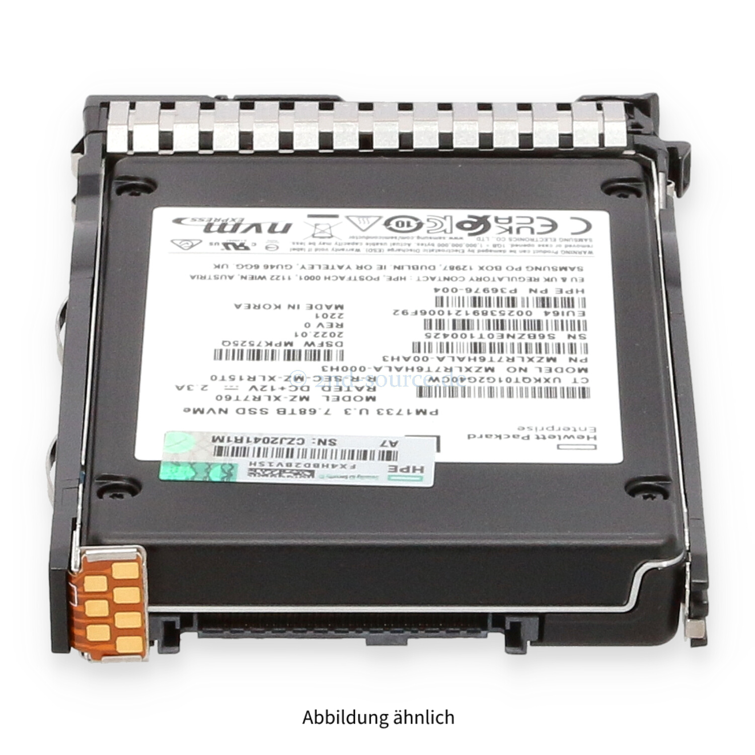 HPE 7.68TB NVMe x4 U.3 SFF Read Intensive High Performance SC HotPlug SSD P26104-B21 P26960-001