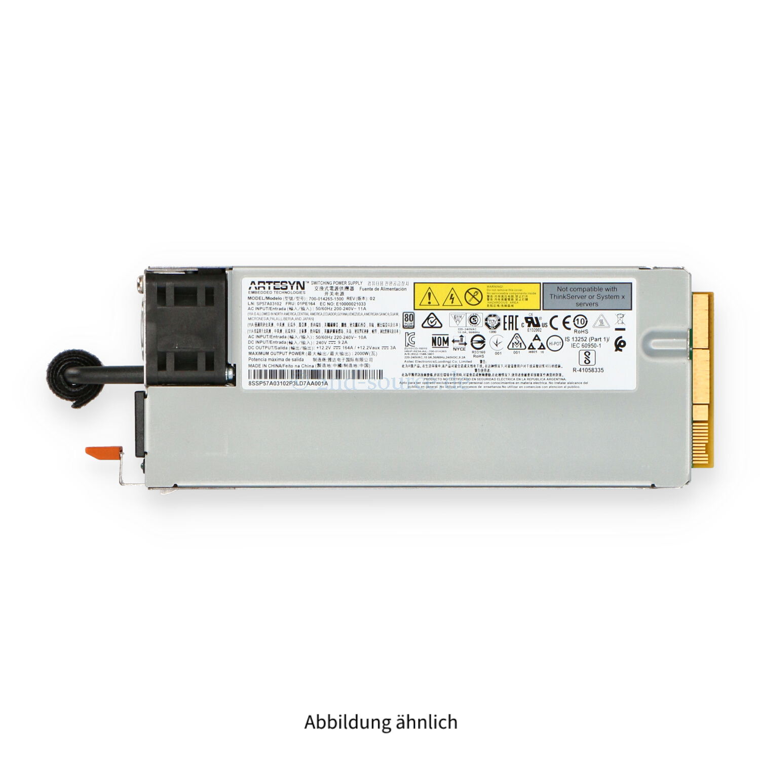 Lenovo 2000W Artesyn HotPlug Power Supply 7N67A00887 01PE164