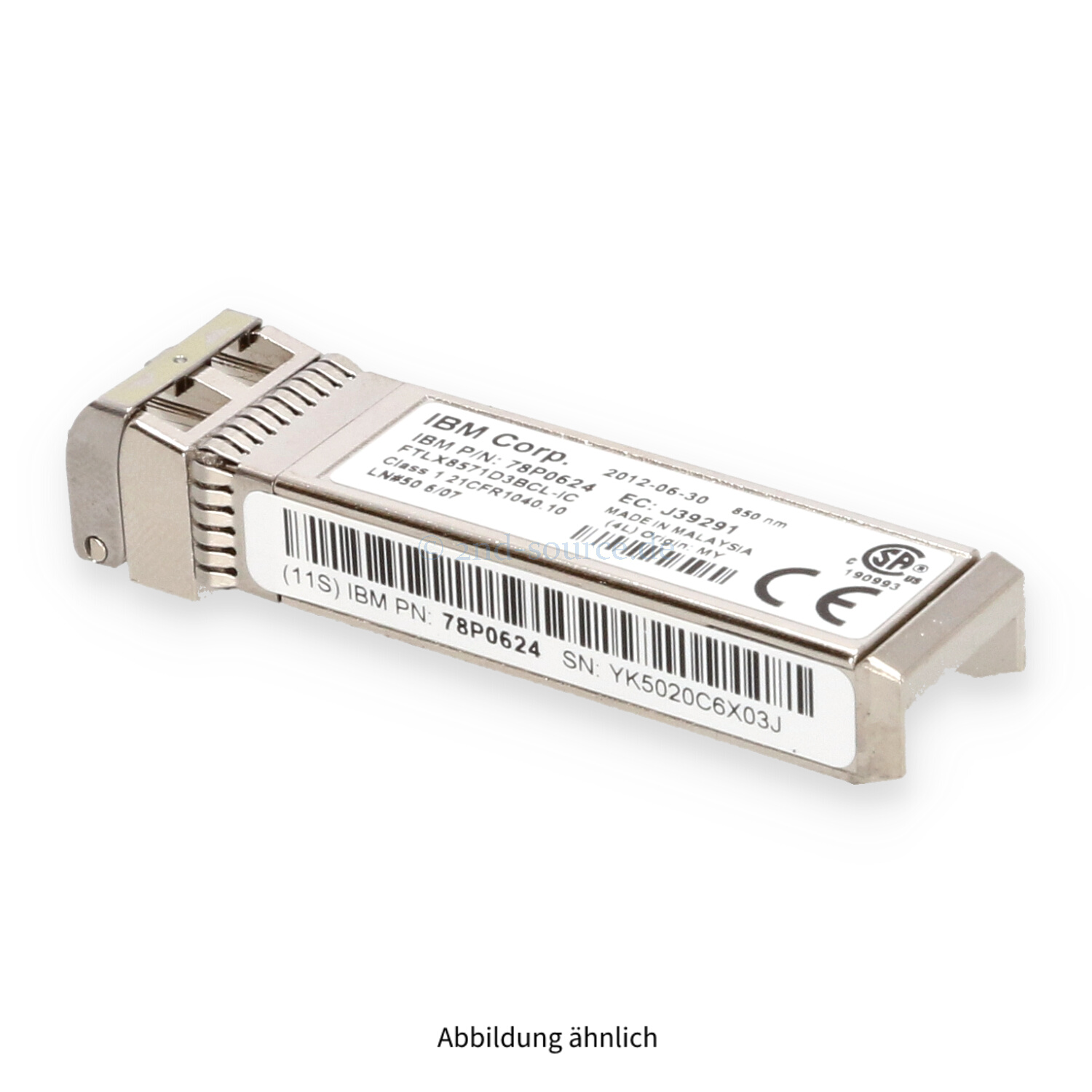 Lenovo 10GB Shortwave SFP+ Transceiver Module 49Y8578 78P0624