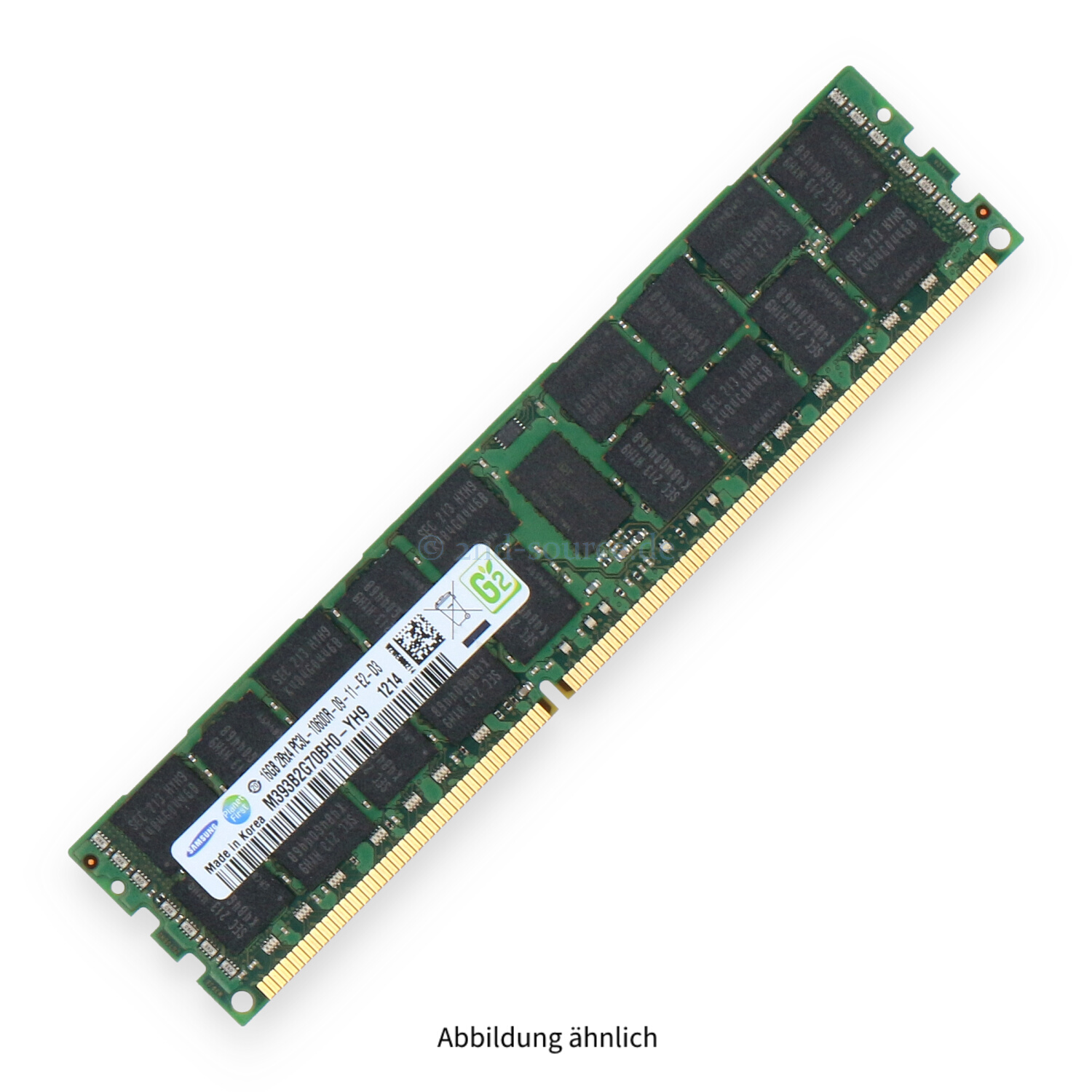Samsung 16GB PC3L-10600R DIMM Dual Rank x4 (DDR3-1333) Registered ECC M393B2G70BH0-YH9