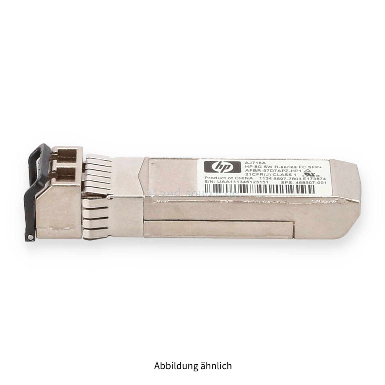 HPE 8GB Shortwave FC SFP+ Transceiver Module AJ716A 468507-001 HPE 8GB Shortwave FC SFP+ Transceiver Module AJ716A 468507-001